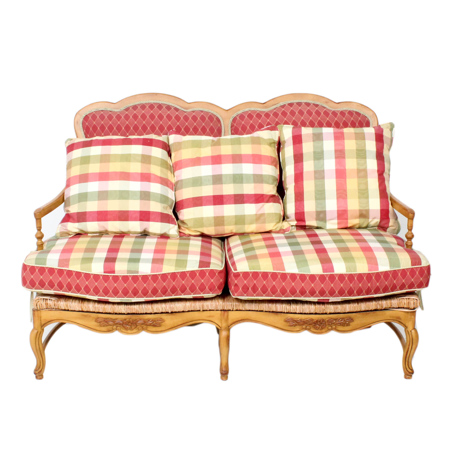 Contemporary Wood Frame Settee EBTH