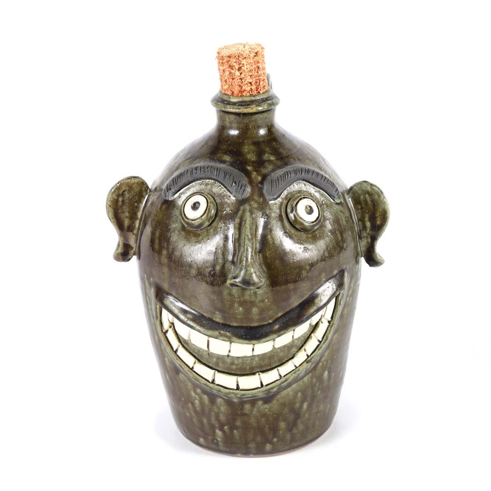 Sid Luck HandBuilt Art Pottery Face Jug EBTH
