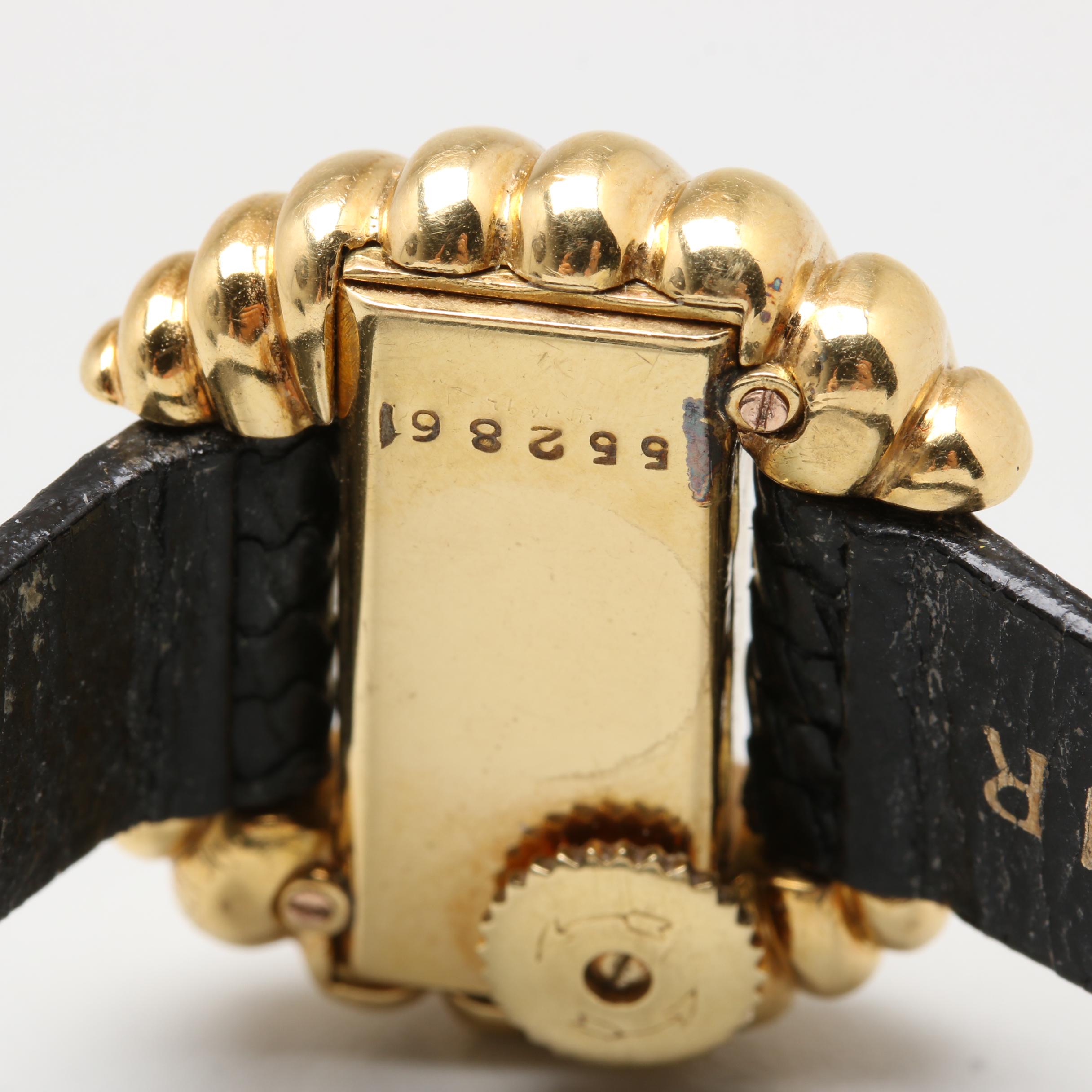 Circa 1950s Jaeger LeCoultre 18K Yellow Gold Back Winder Wristwatch EBTH