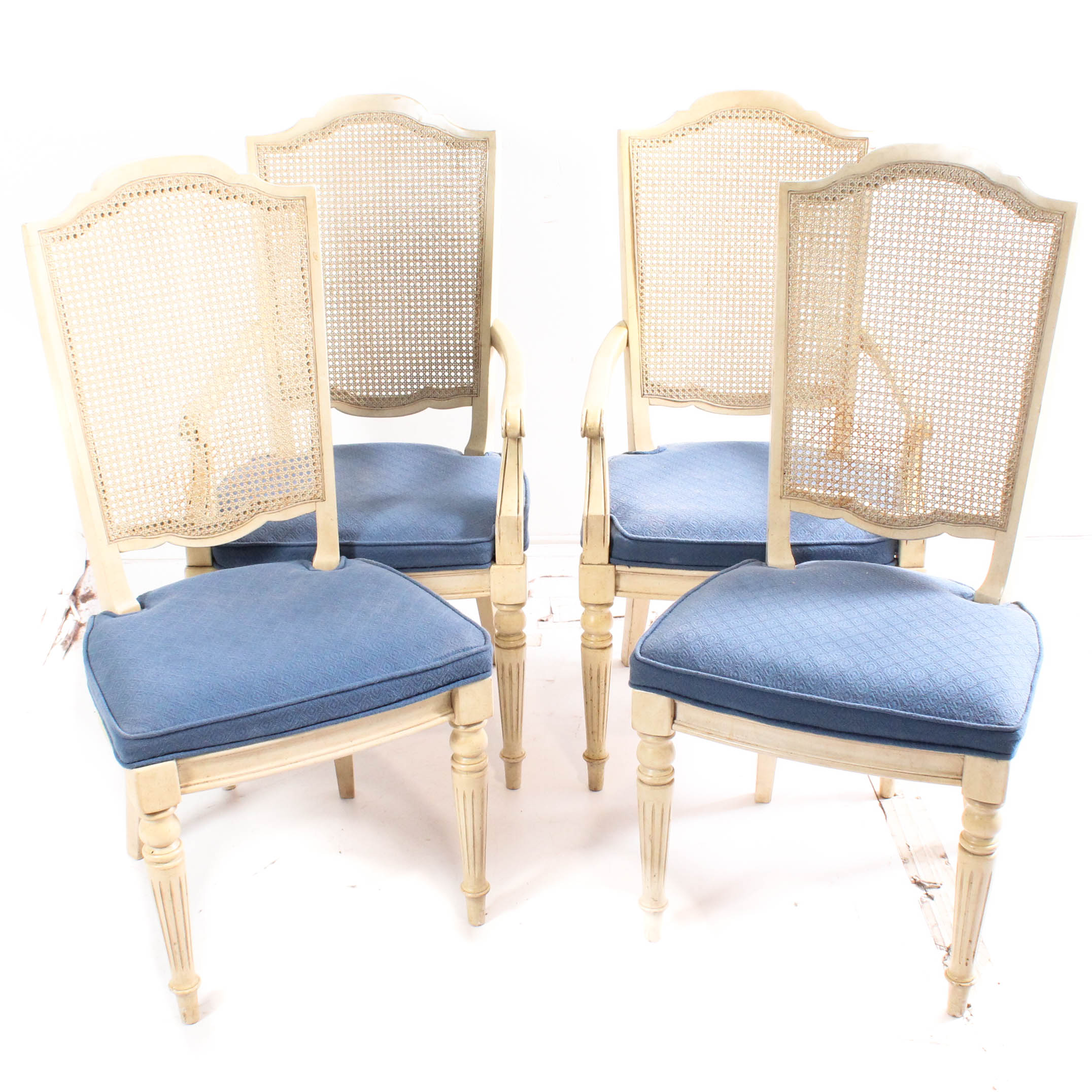 Vintage Ethan Allen Sheraton Style Cane Back Dining Chairs Ebth