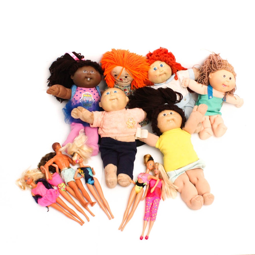 Vintage Toys Featuring Cabbage Patch and Barbie Dolls