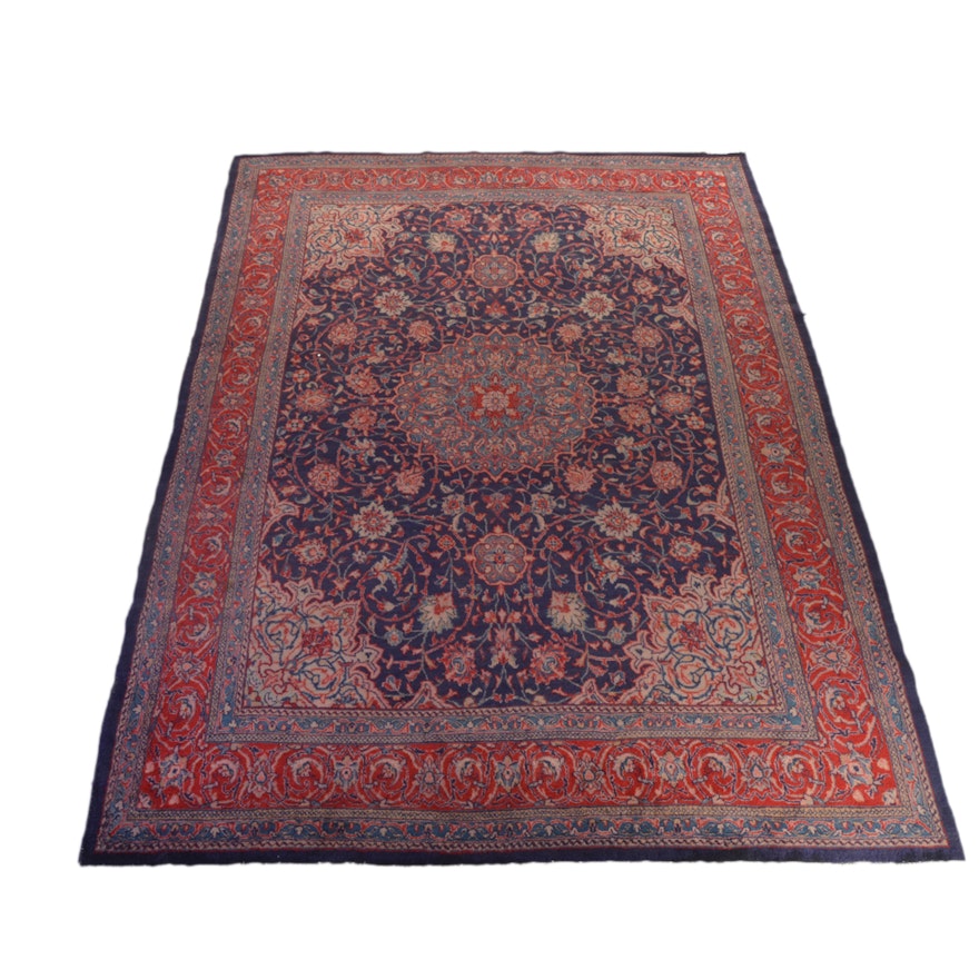 Hand-Knotted Indo-Isfahan Wool Room Sized Rug