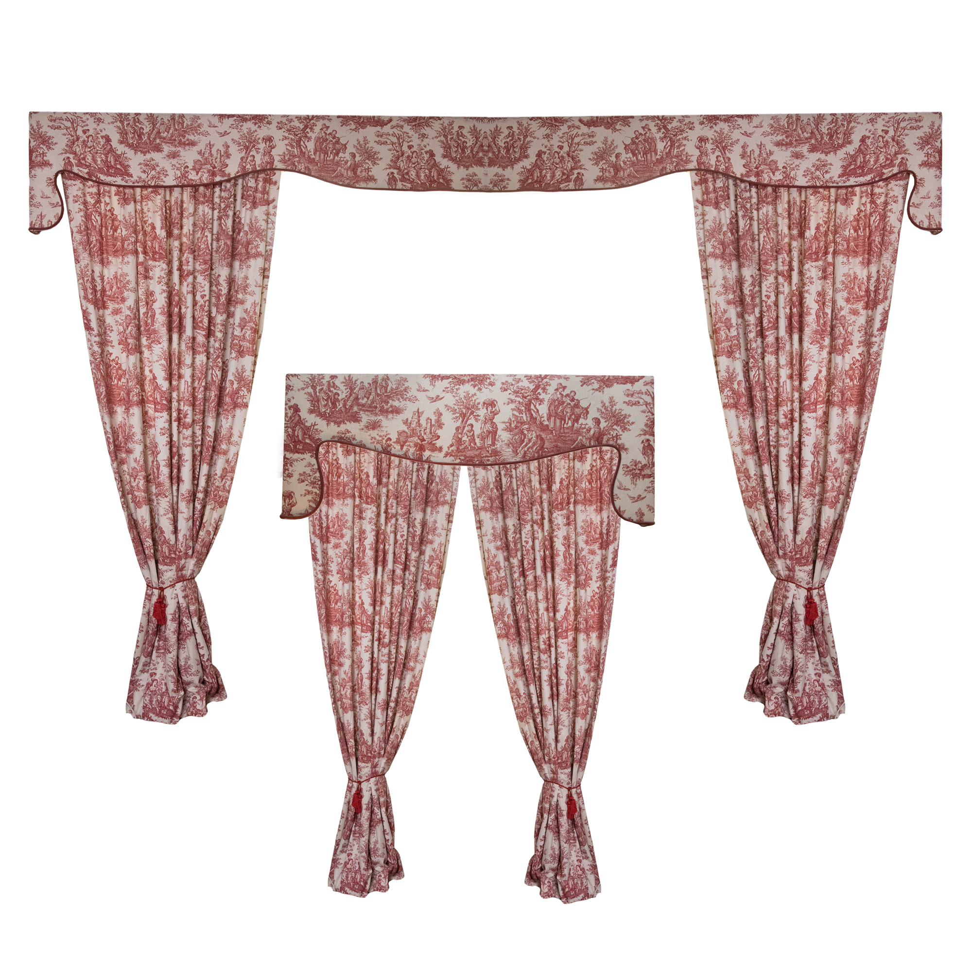 Custom Toile Drapes And Cornice Boards Ebth