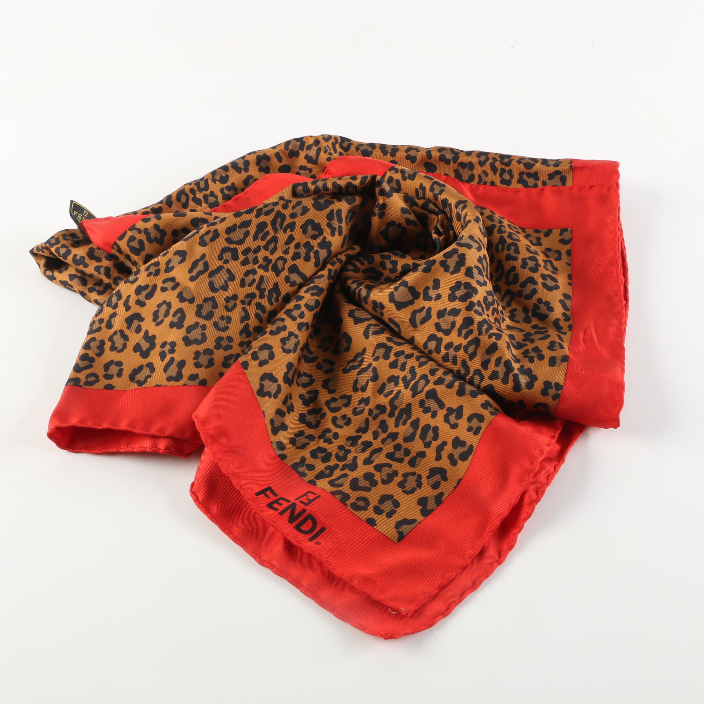 fendi leopard print scarf