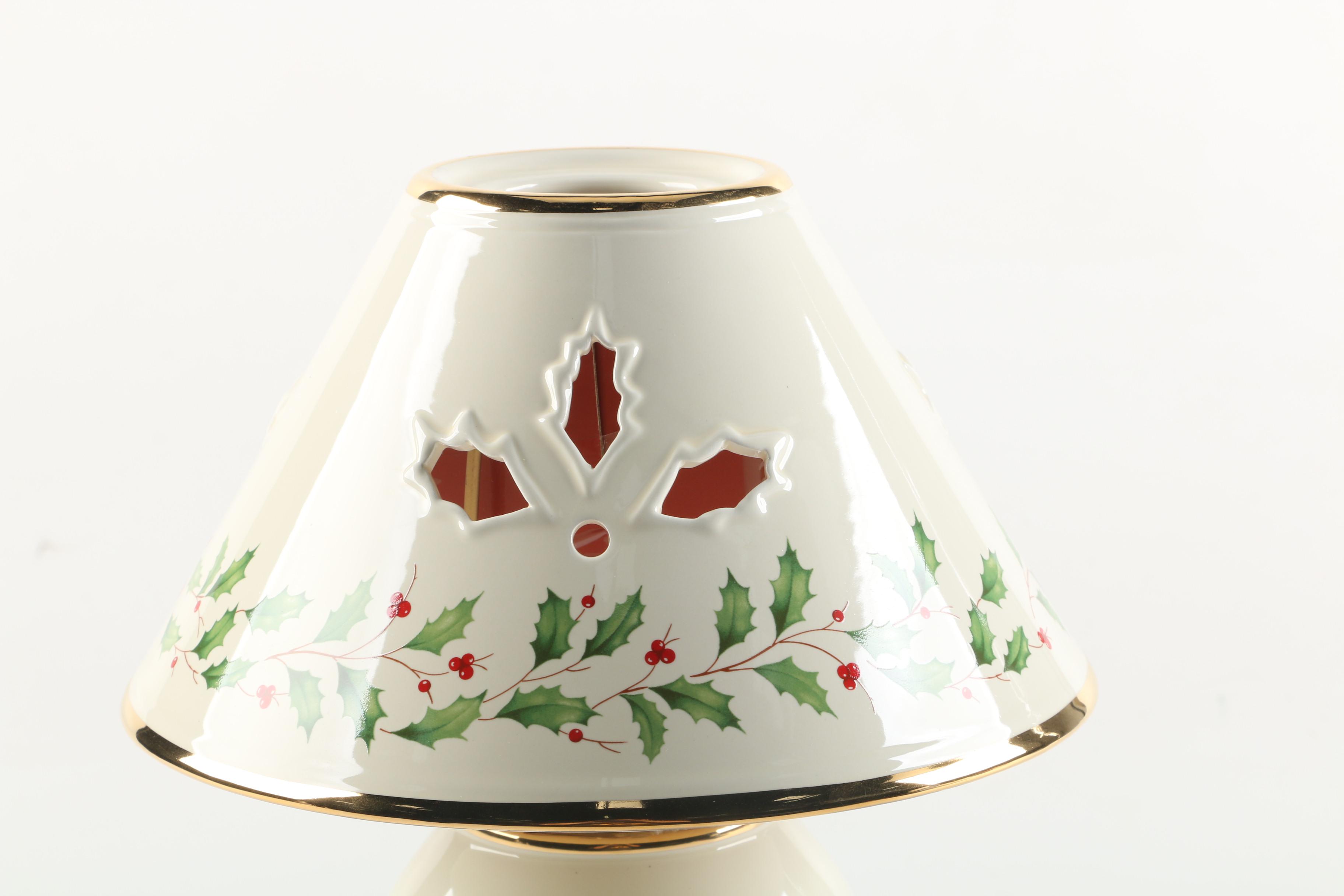 Lenox Porcelain "Holiday" Candle Lamps EBTH