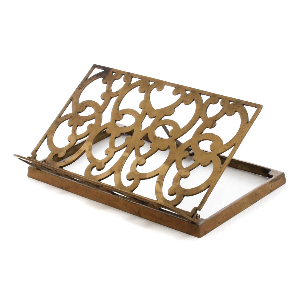 Vintage Decorative Brass Book Stand | EBTH