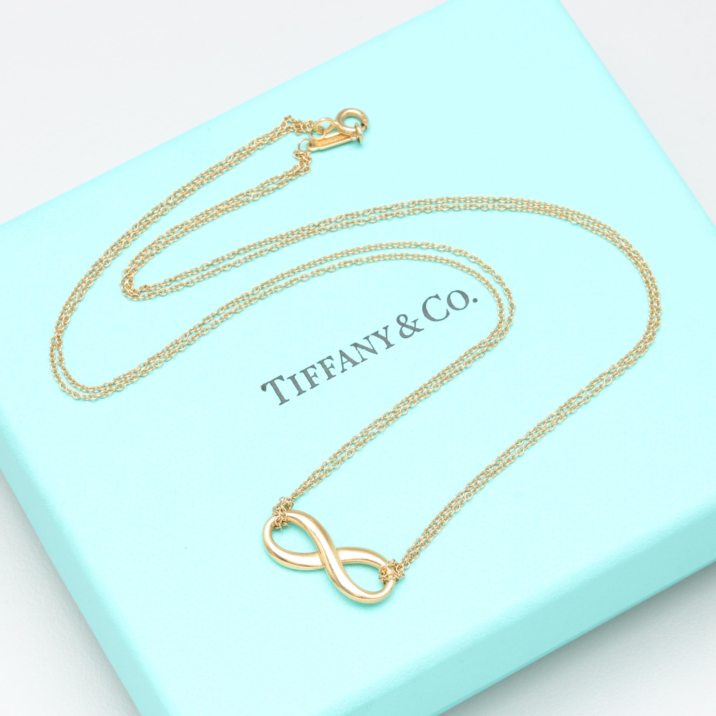 Tiffany & Co. 18K Yellow Gold Double Chain Infinity Necklace EBTH