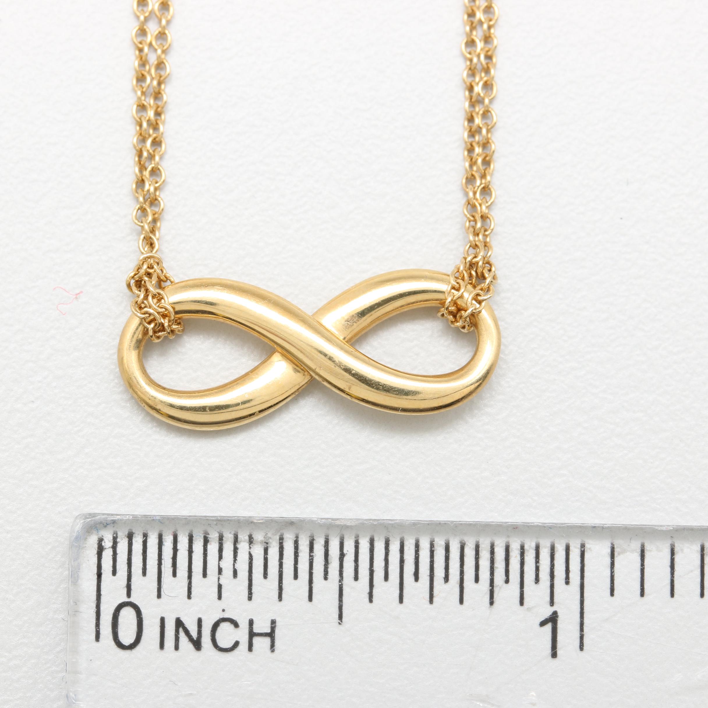 Tiffany & Co. 18K Yellow Gold Double Chain Infinity Necklace EBTH