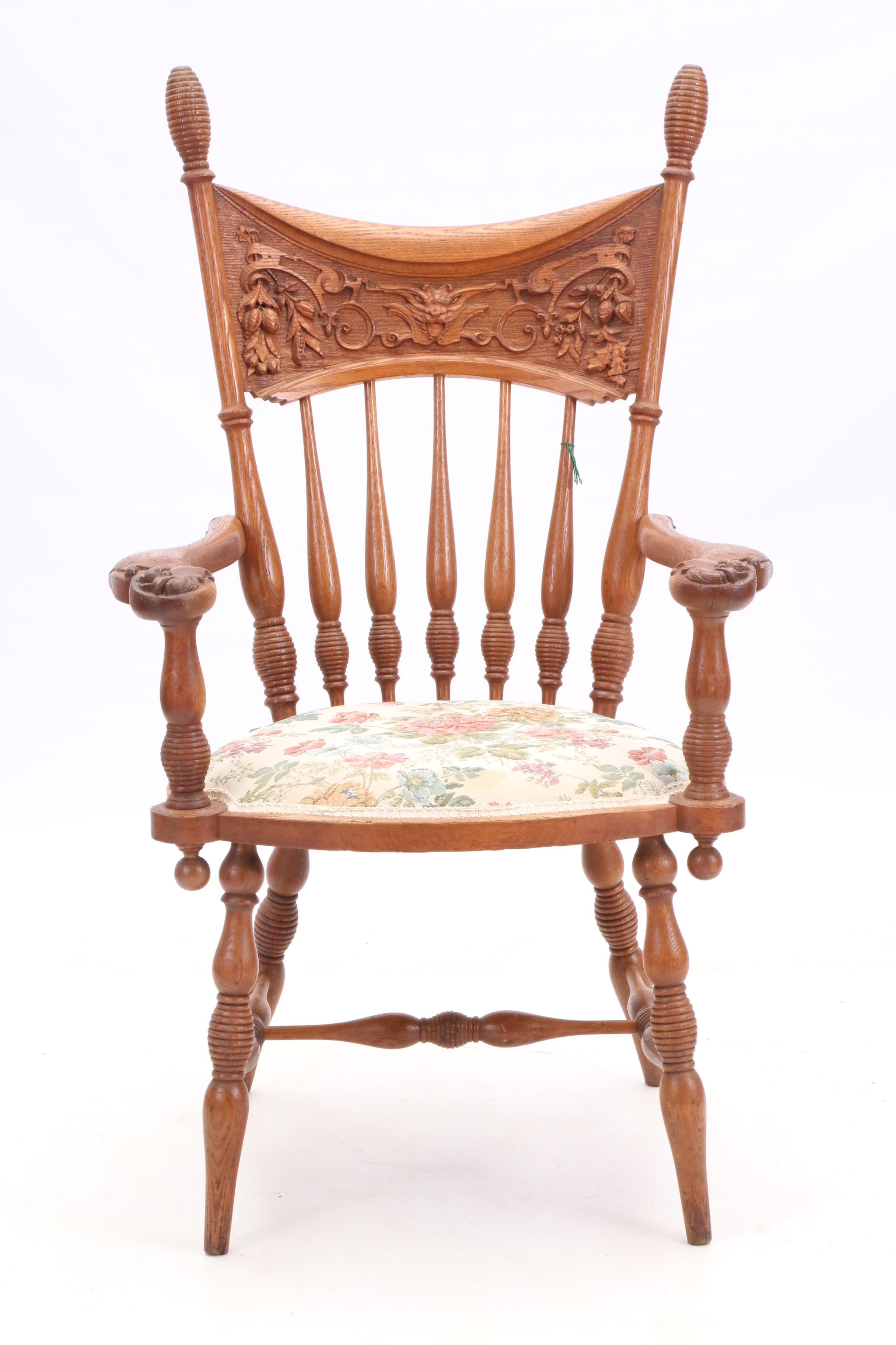 Antique Oak Accent Chair EBTH