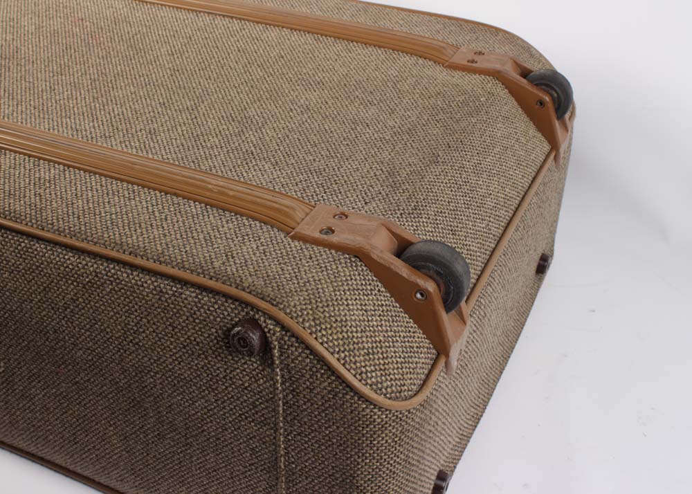 Vintage Hartmann Luggage Tweed and Leather Rolling Suitcases EBTH