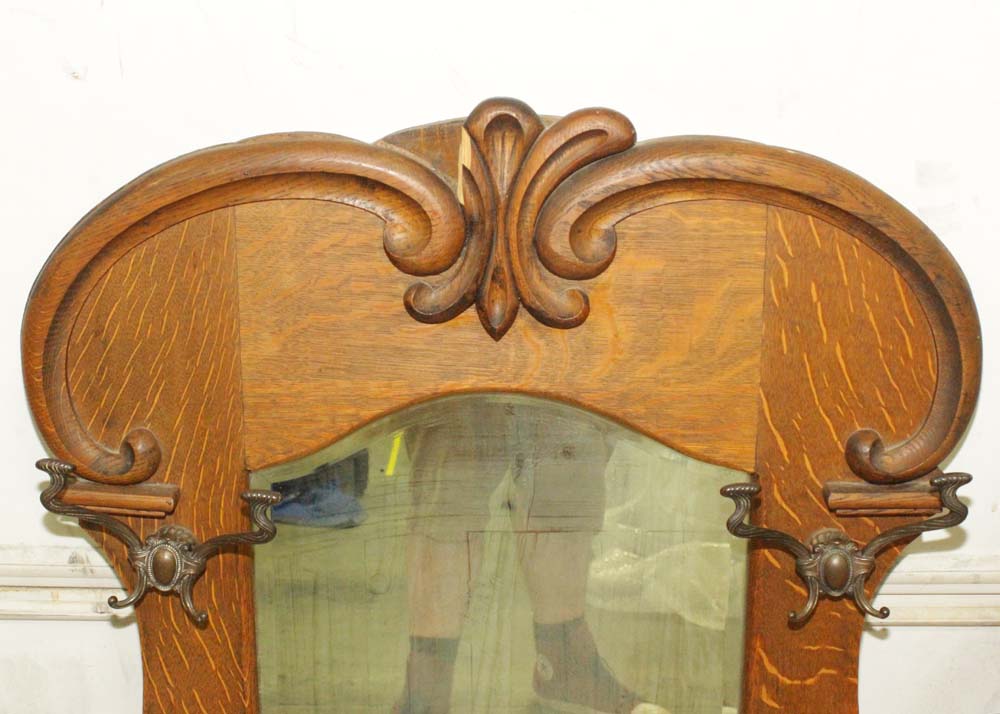 Victorian Oak Hall Tree EBTH