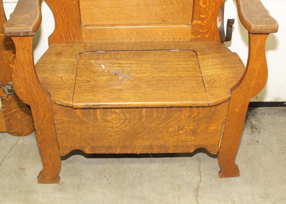 Victorian Oak Hall Tree EBTH