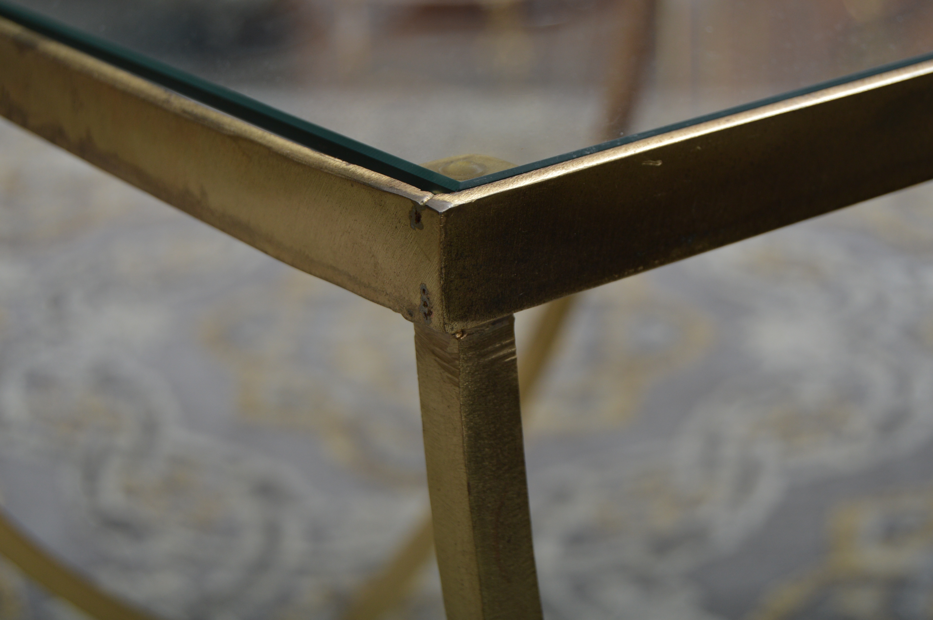 Neoclassical Style Contemporary Glass Top Nesting Side Tables EBTH