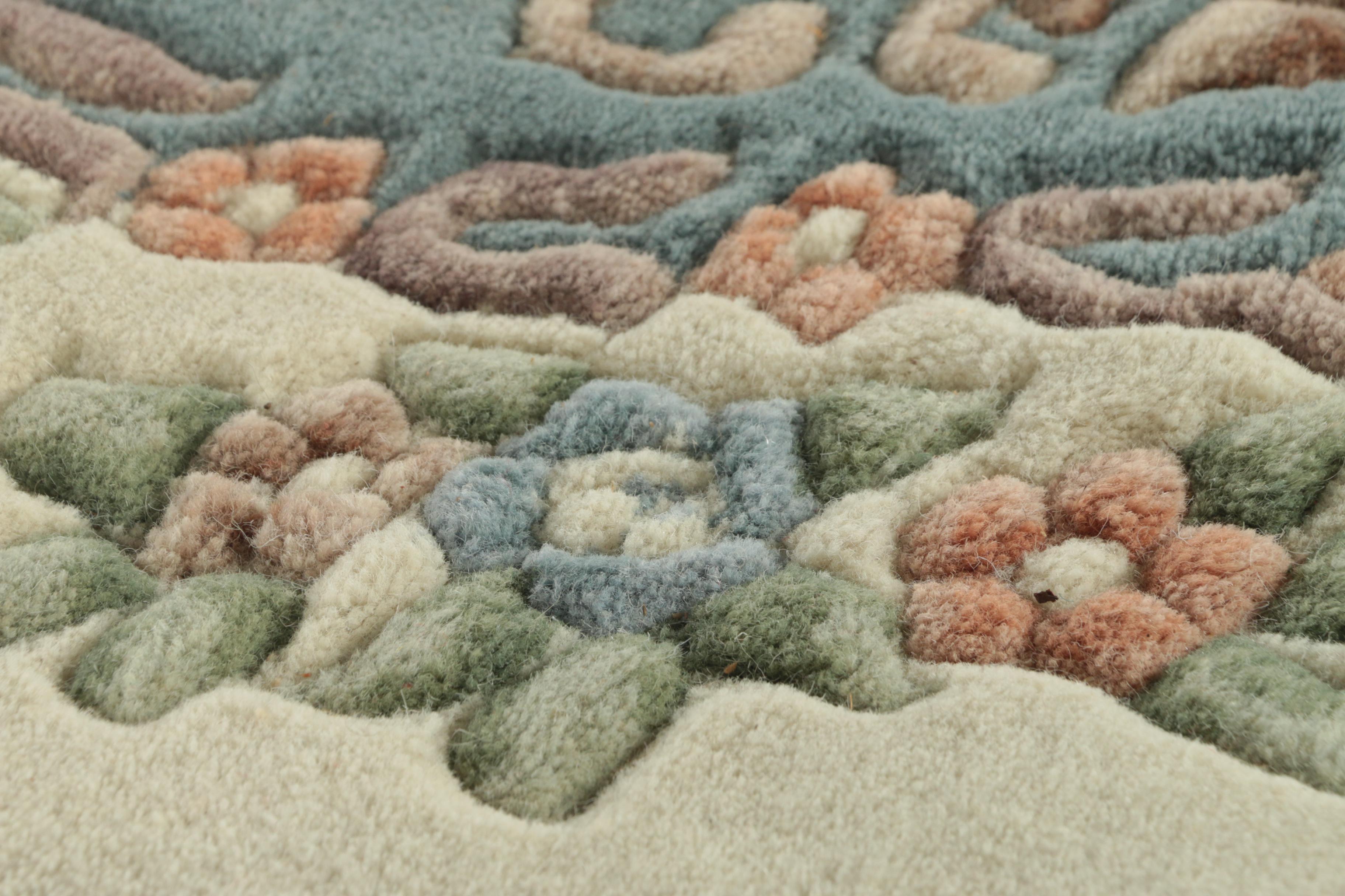 HandKnotted Indian Carved Wool Area Rug EBTH