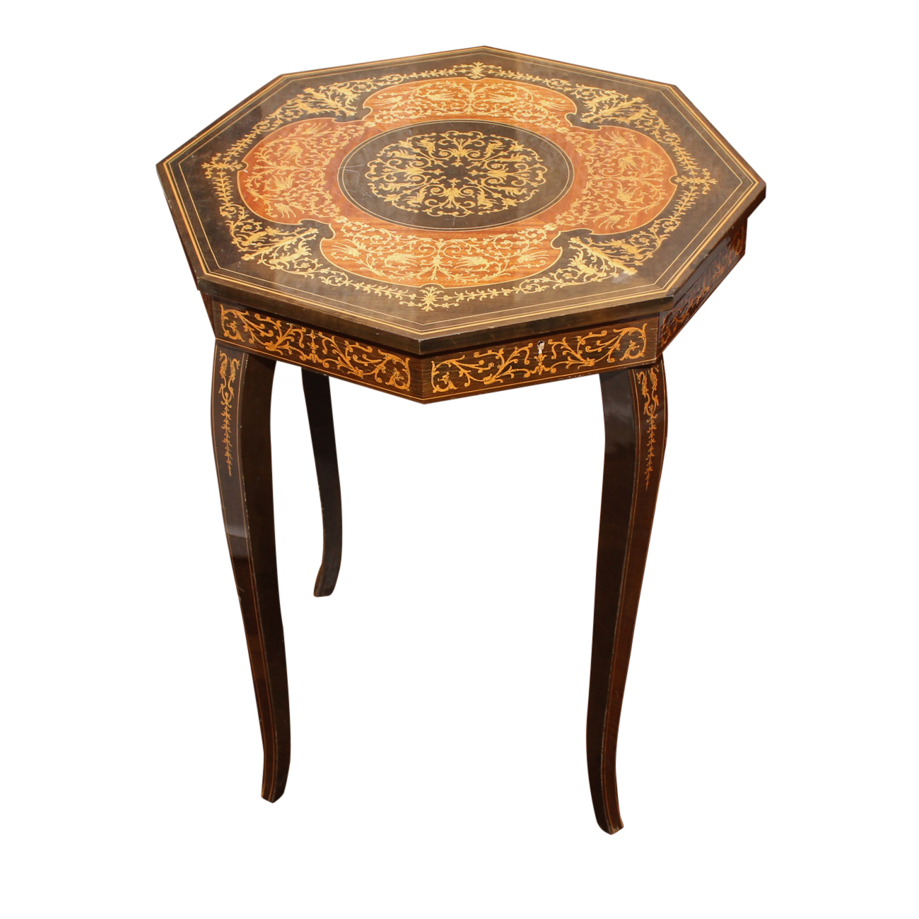Octagonal Reuge Music Box Table Ebth