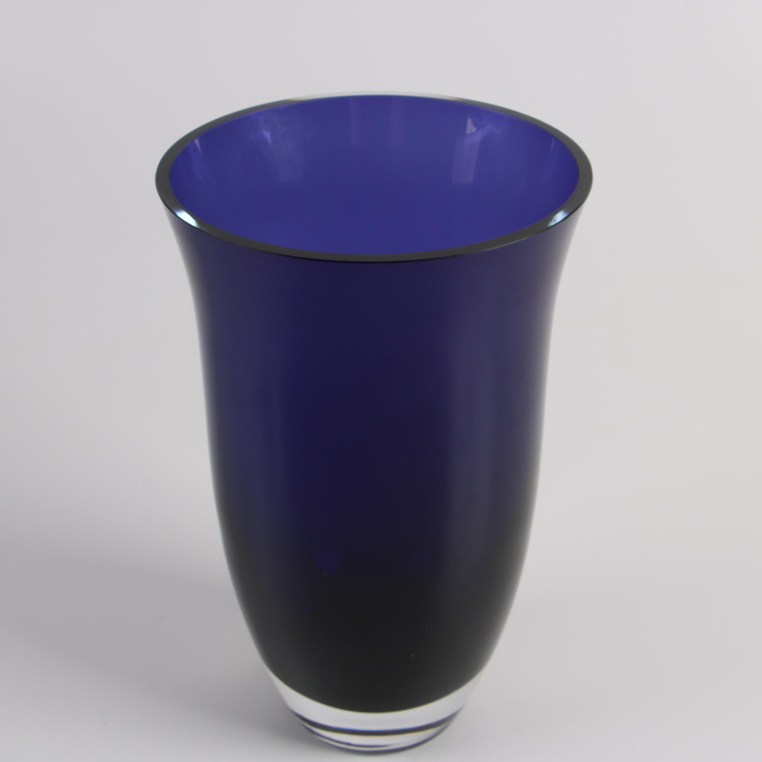 Polish LSA and Bombay Hand Blown Glass Cobalt Vases EBTH
