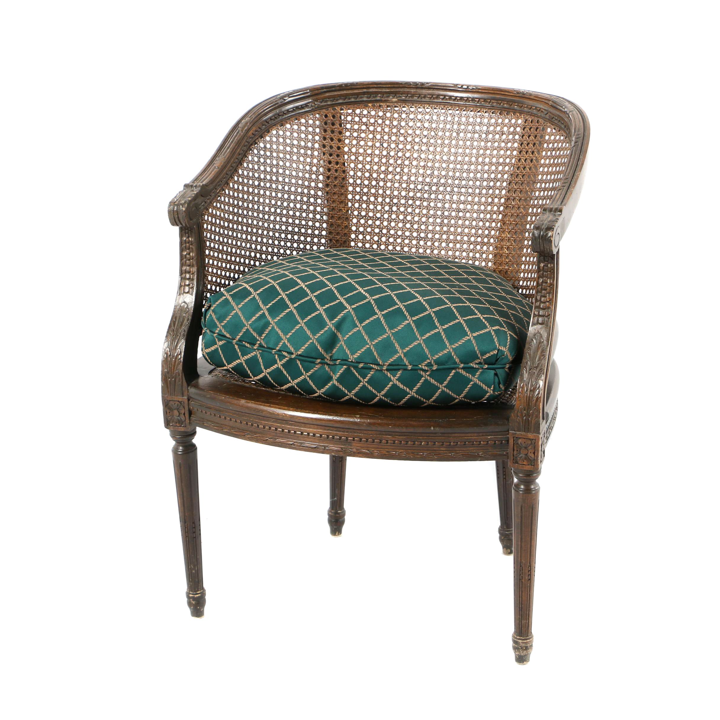 Louis Xvi Style Cane Back Tub Chair Ebth