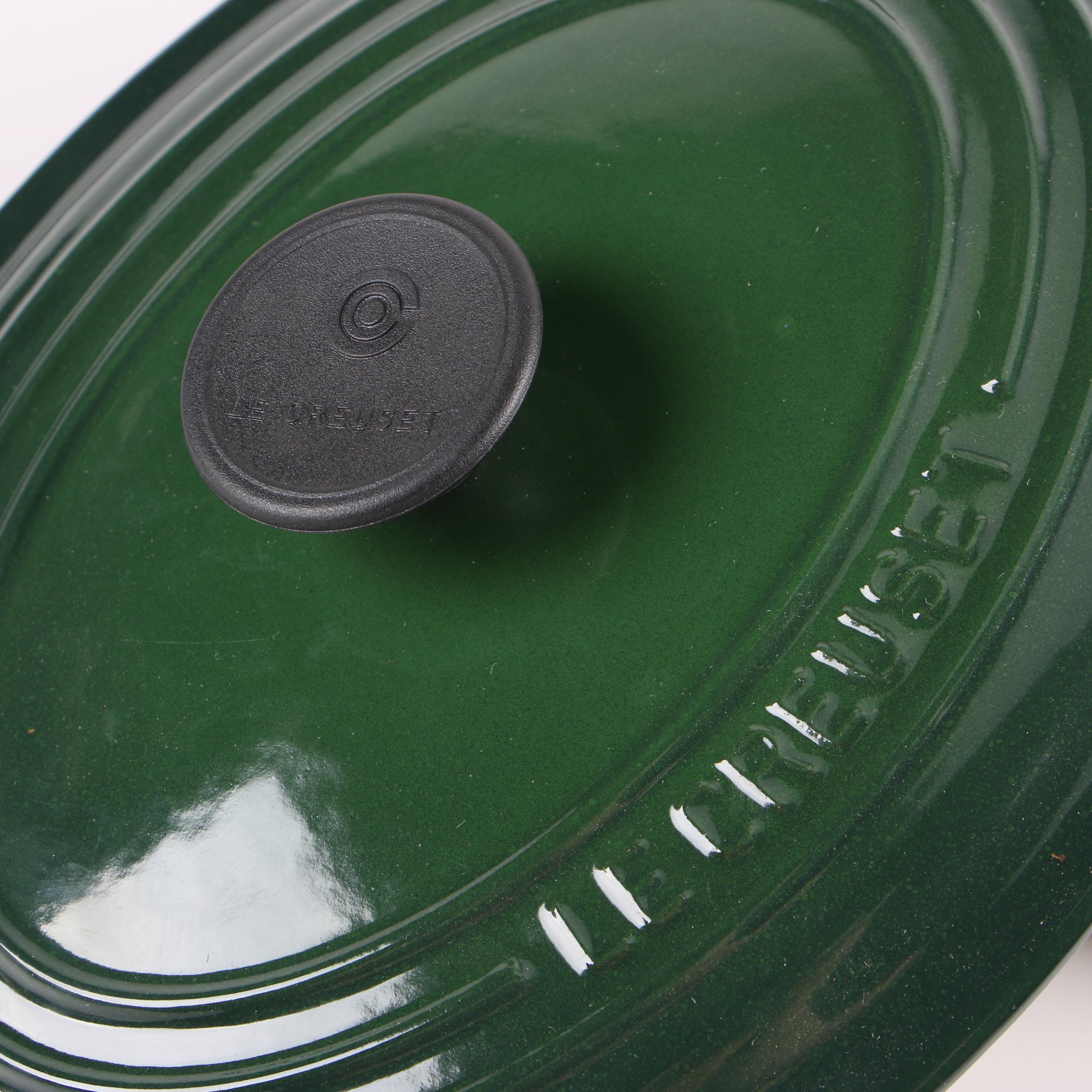 Le Creuset Dark Green Enameled Cast Iron Casserole Dish EBTH