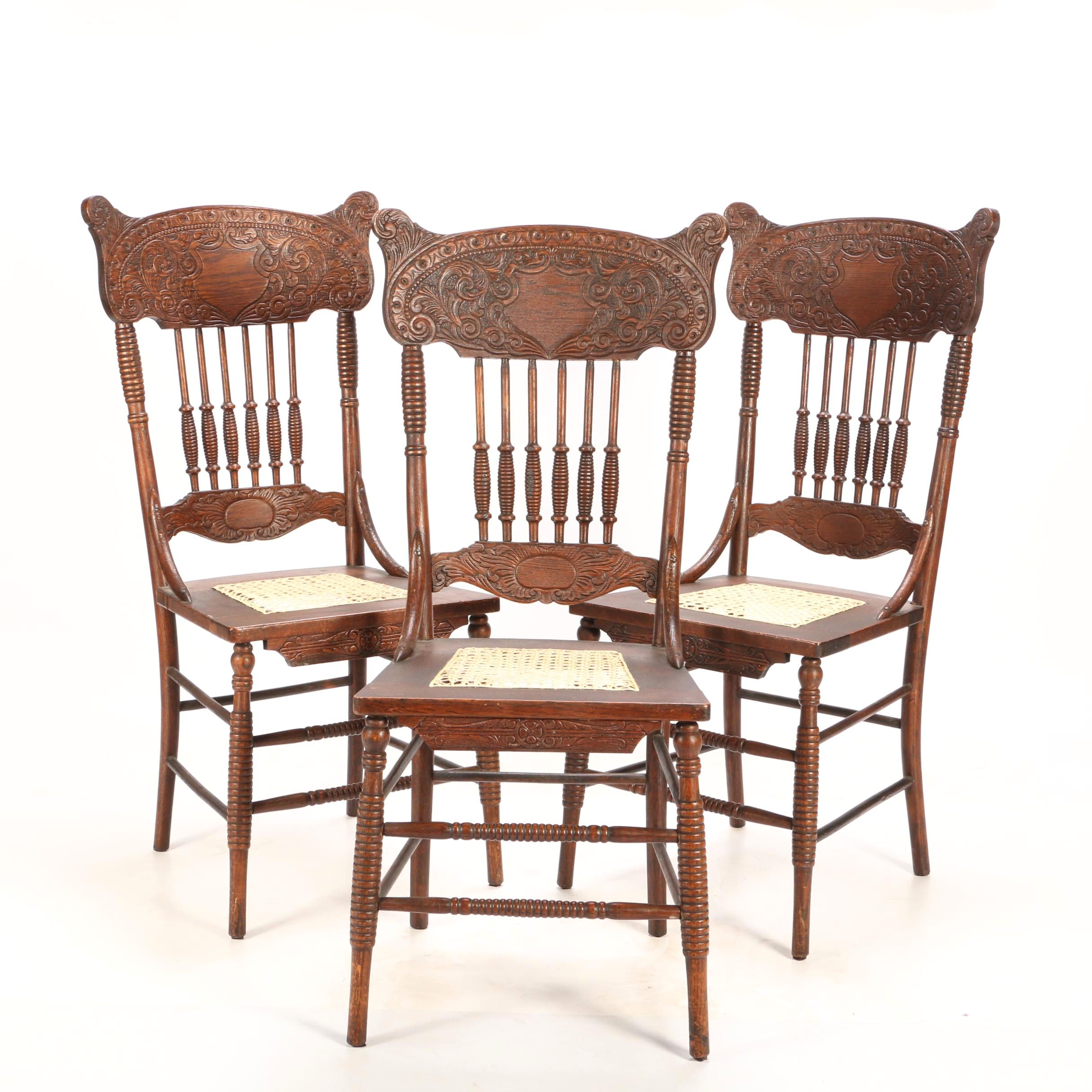 Vintage Oak Pressback Chairs EBTH