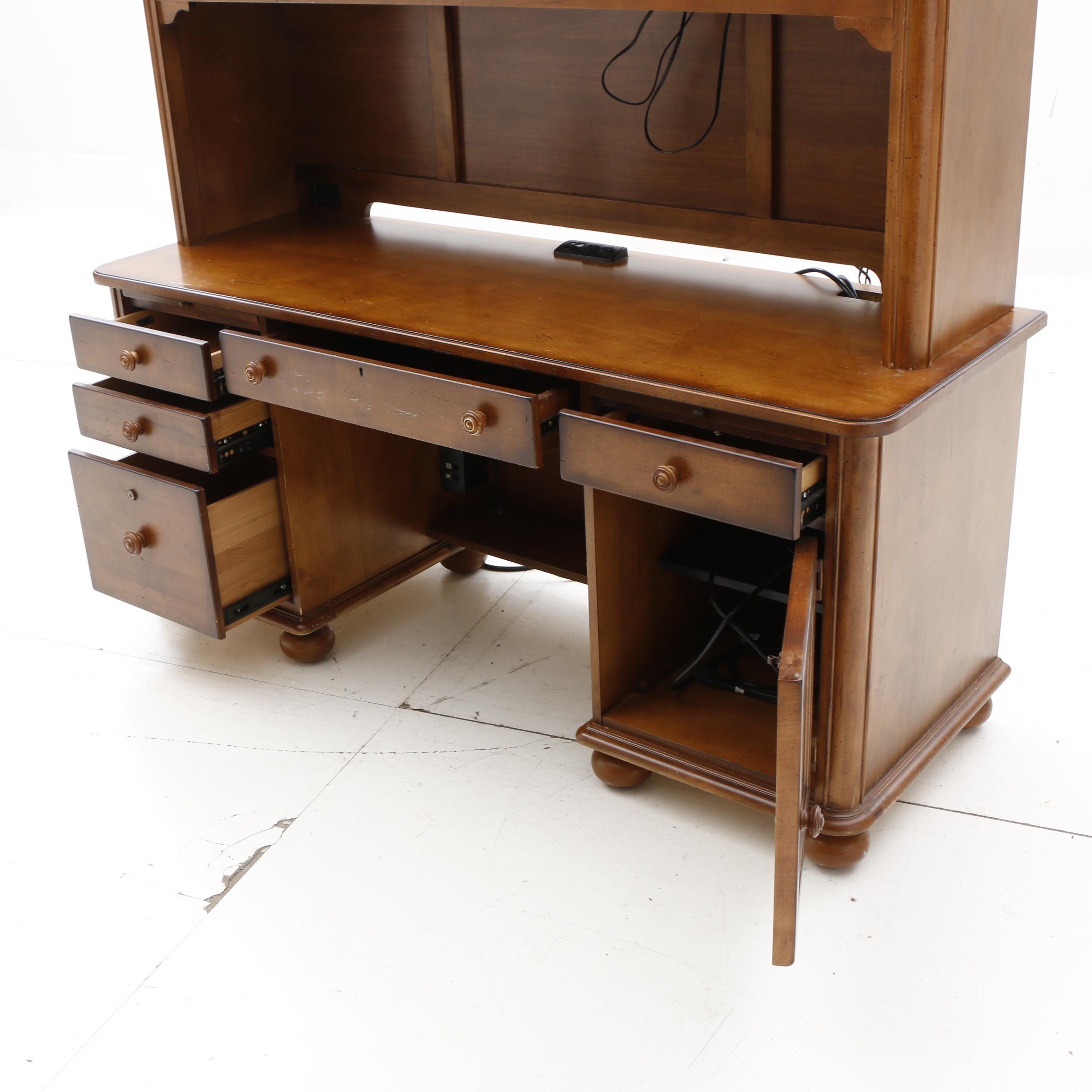 Contemporary Maple Desk with Hutch by Stanley EBTH