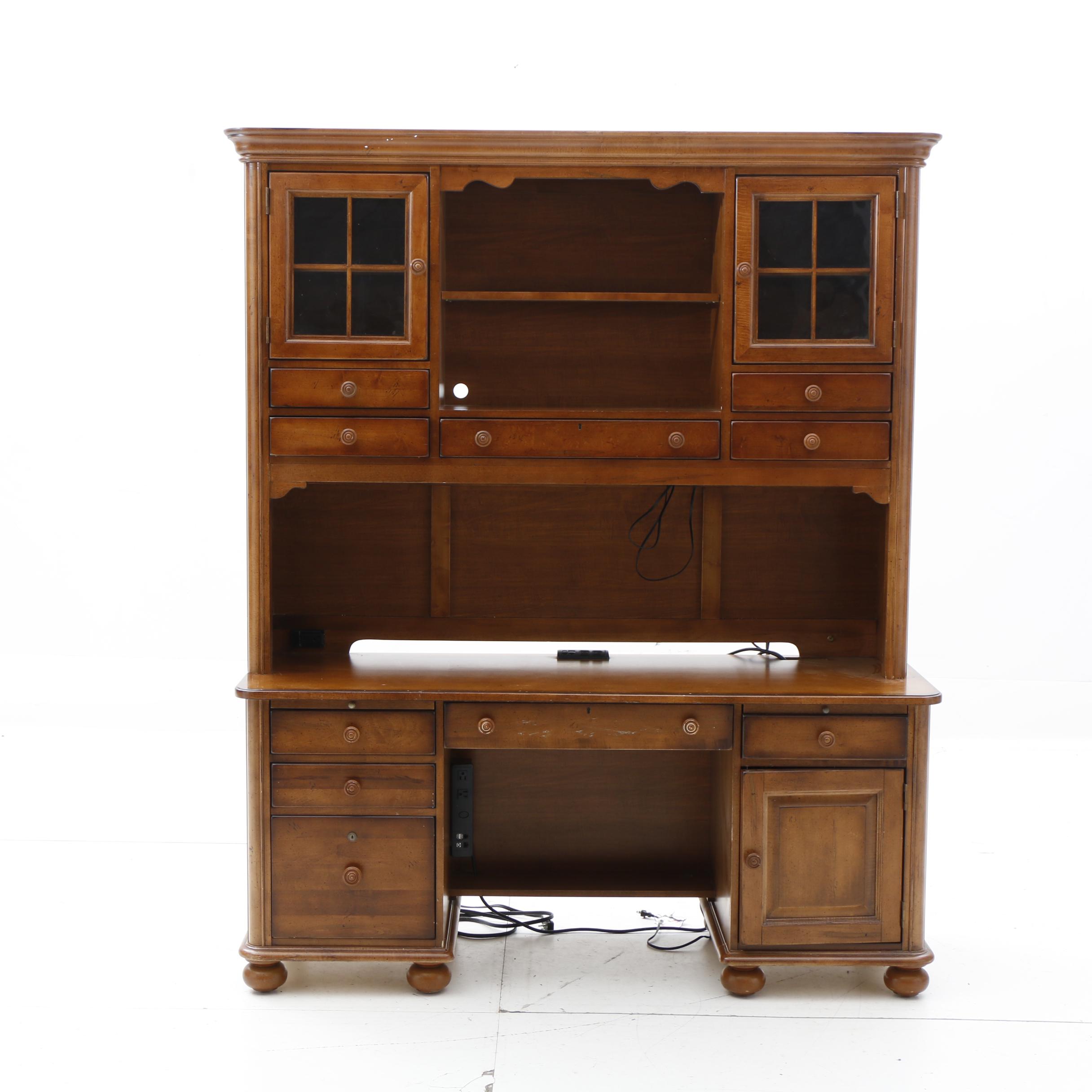 Contemporary Maple Desk with Hutch by Stanley EBTH