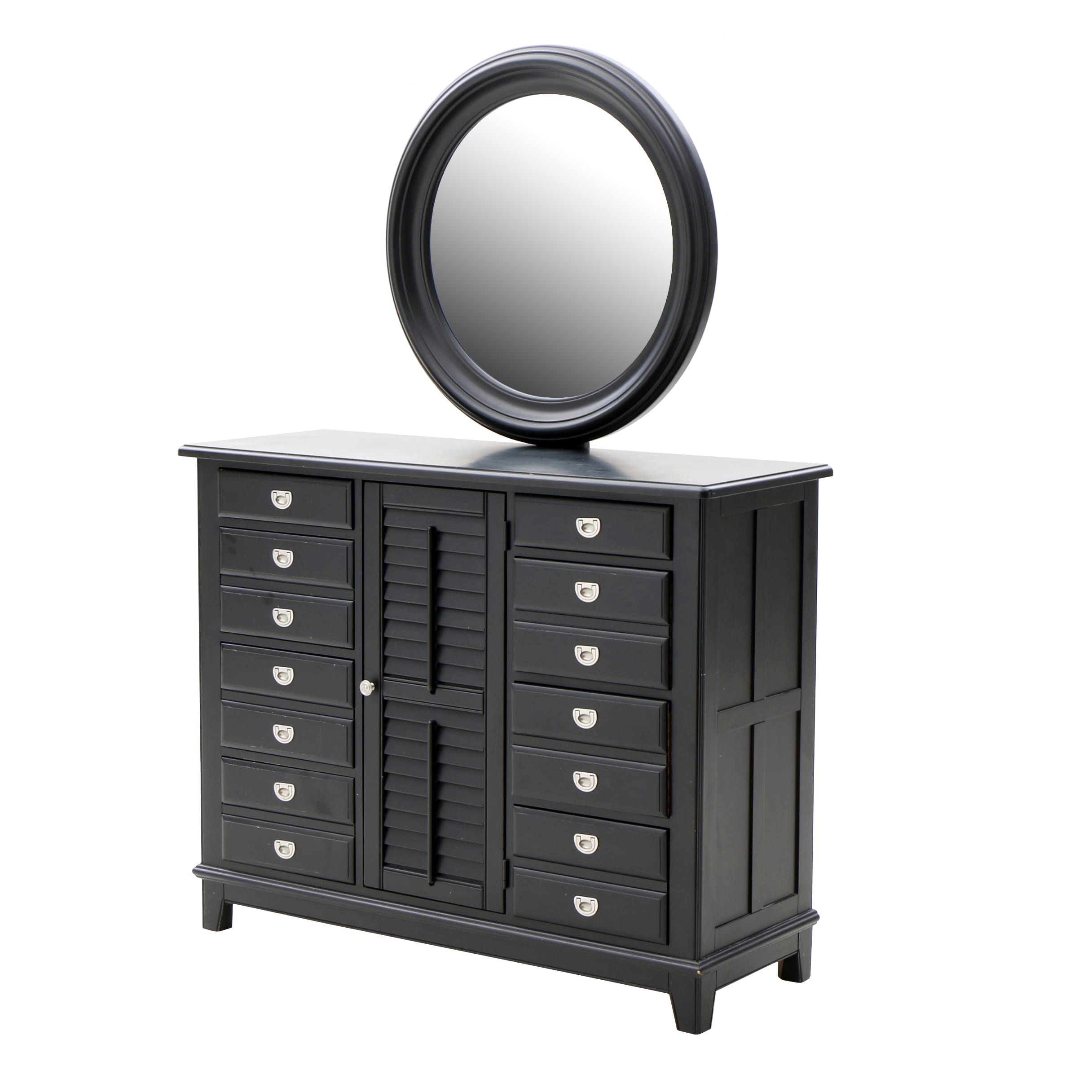 Chest Of Drawers And Round Mirror By American Signature Ebth