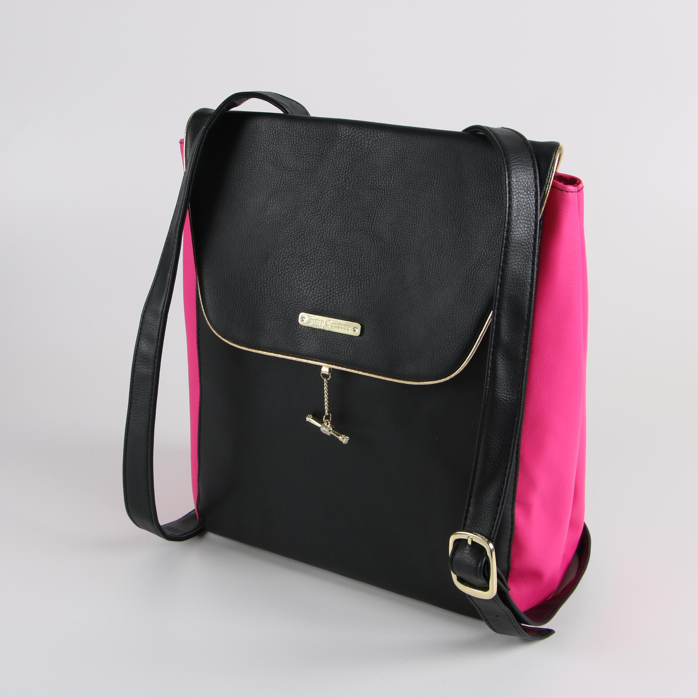 juicy couture pink and black backpack