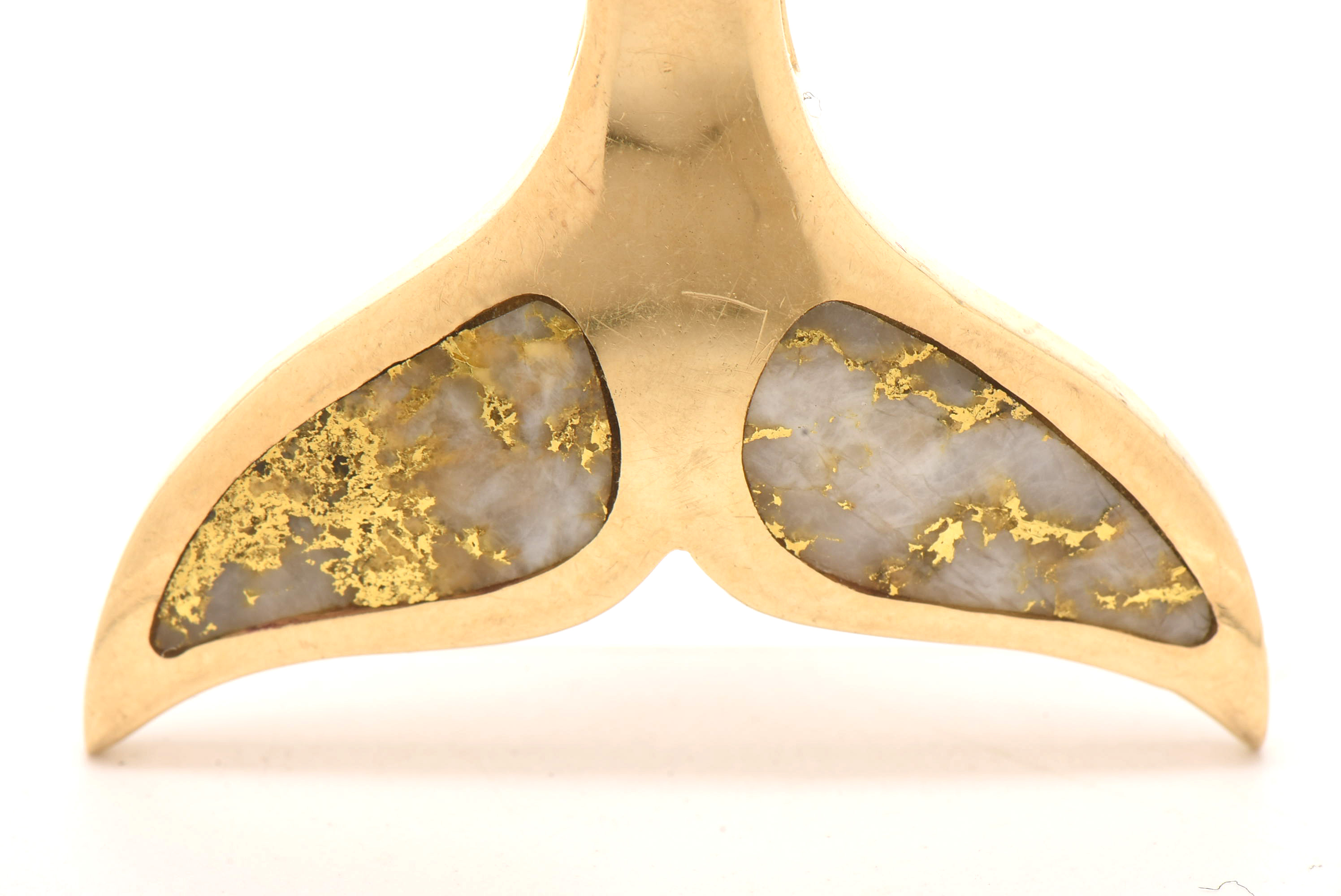 14k Yellow Gold Whale Tail Charm Necklace 14k Yellow Gold Breached