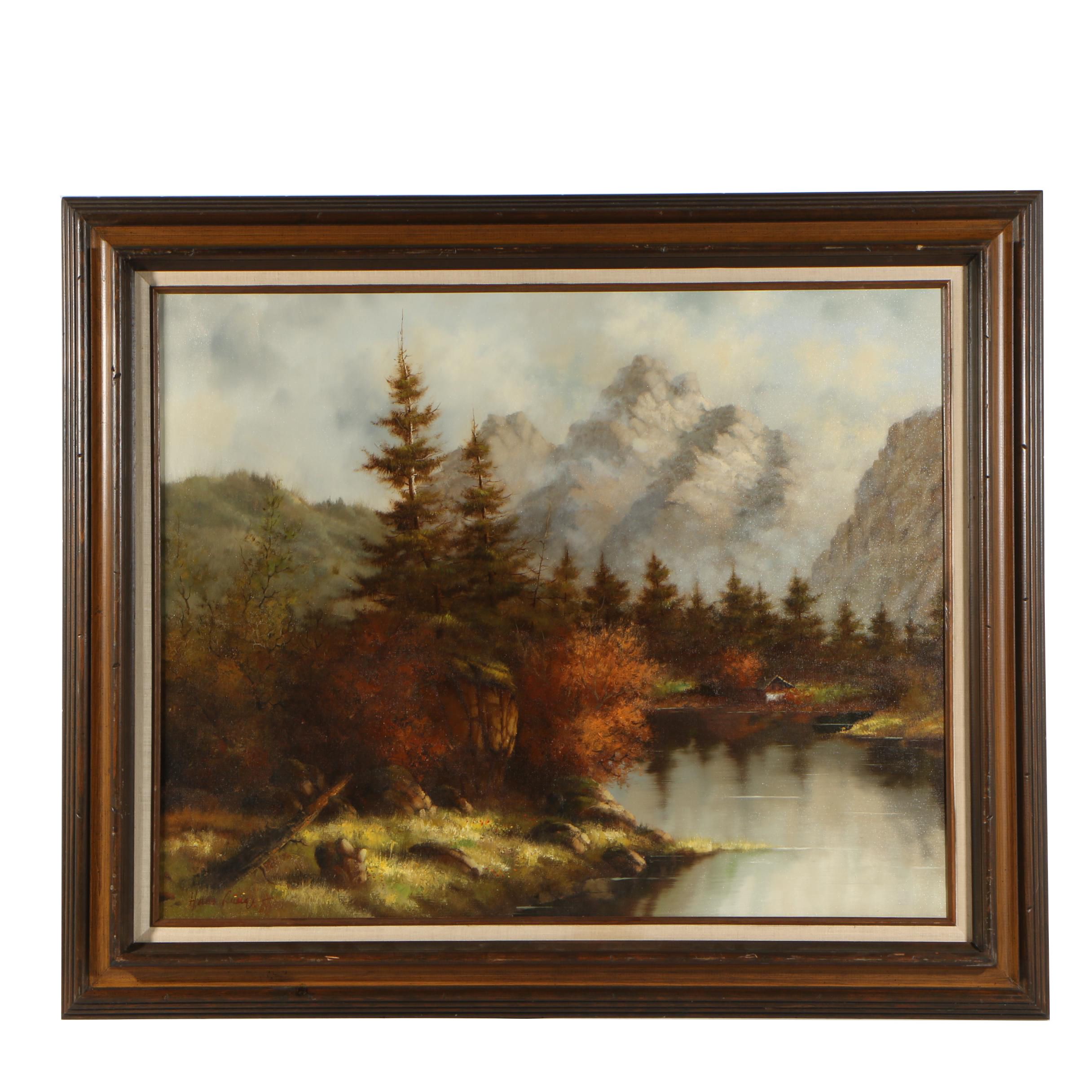 Hans Runge Landscape Oil Painting EBTH