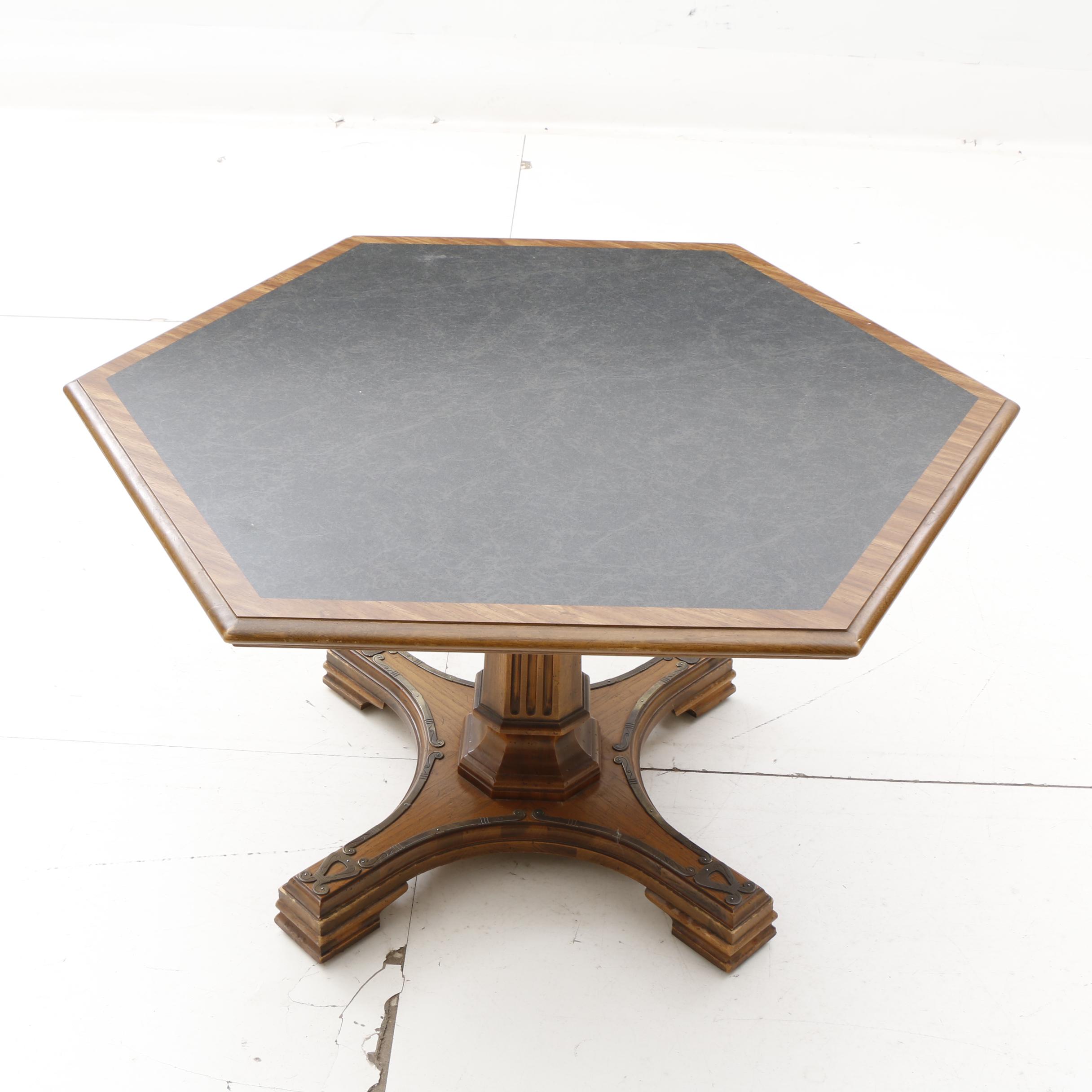 Hexagonal Poker Table with Chairs EBTH
