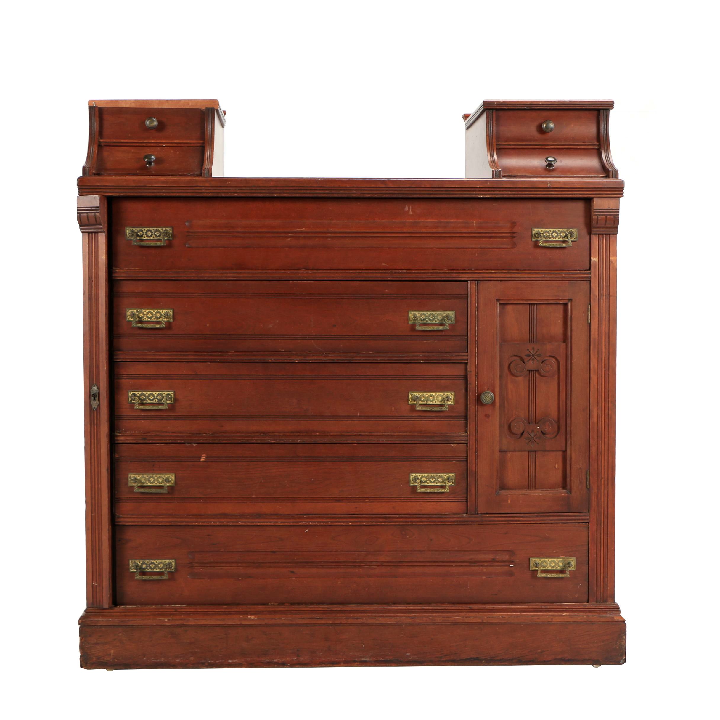 Eastlake Lockside Dresser With Hatbox Cabinet Ebth