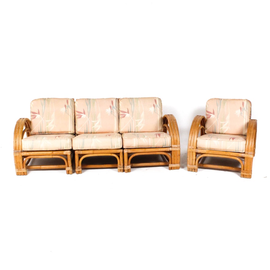Vintage Calif Asia Bamboo Modular Sofa And Chair Ebth