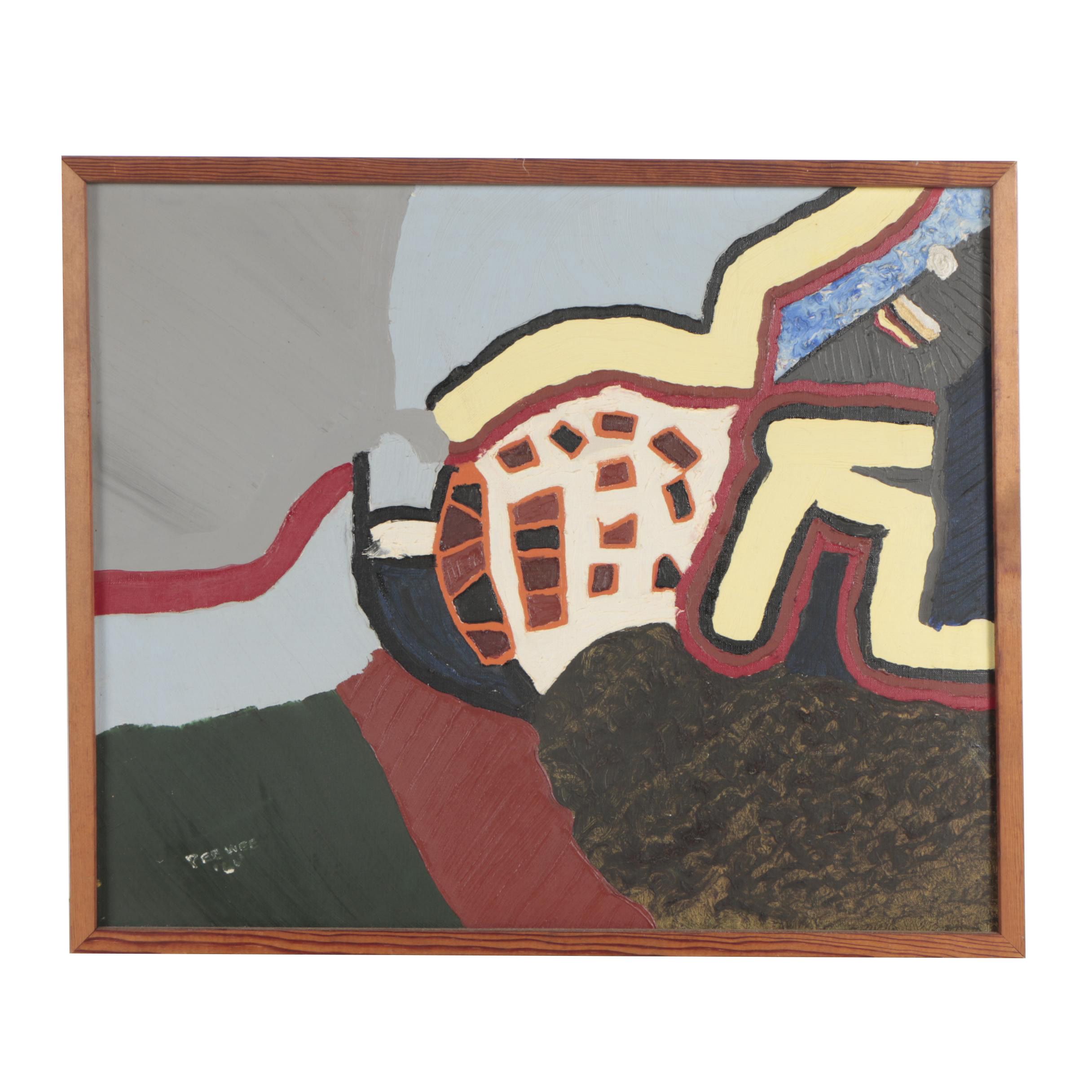 Pee Wee Russell 1966 Oil Painting "Muskogee Schoolroom" | EBTH