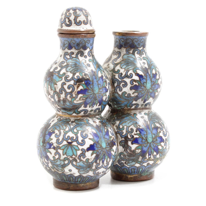 Chinese Cloisonné Gourd-Shaped Double Snuff Bottle