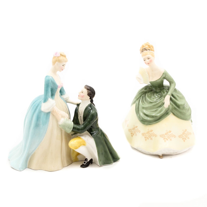 Royal Doulton "The Suitor" and "Soiree" Figurines