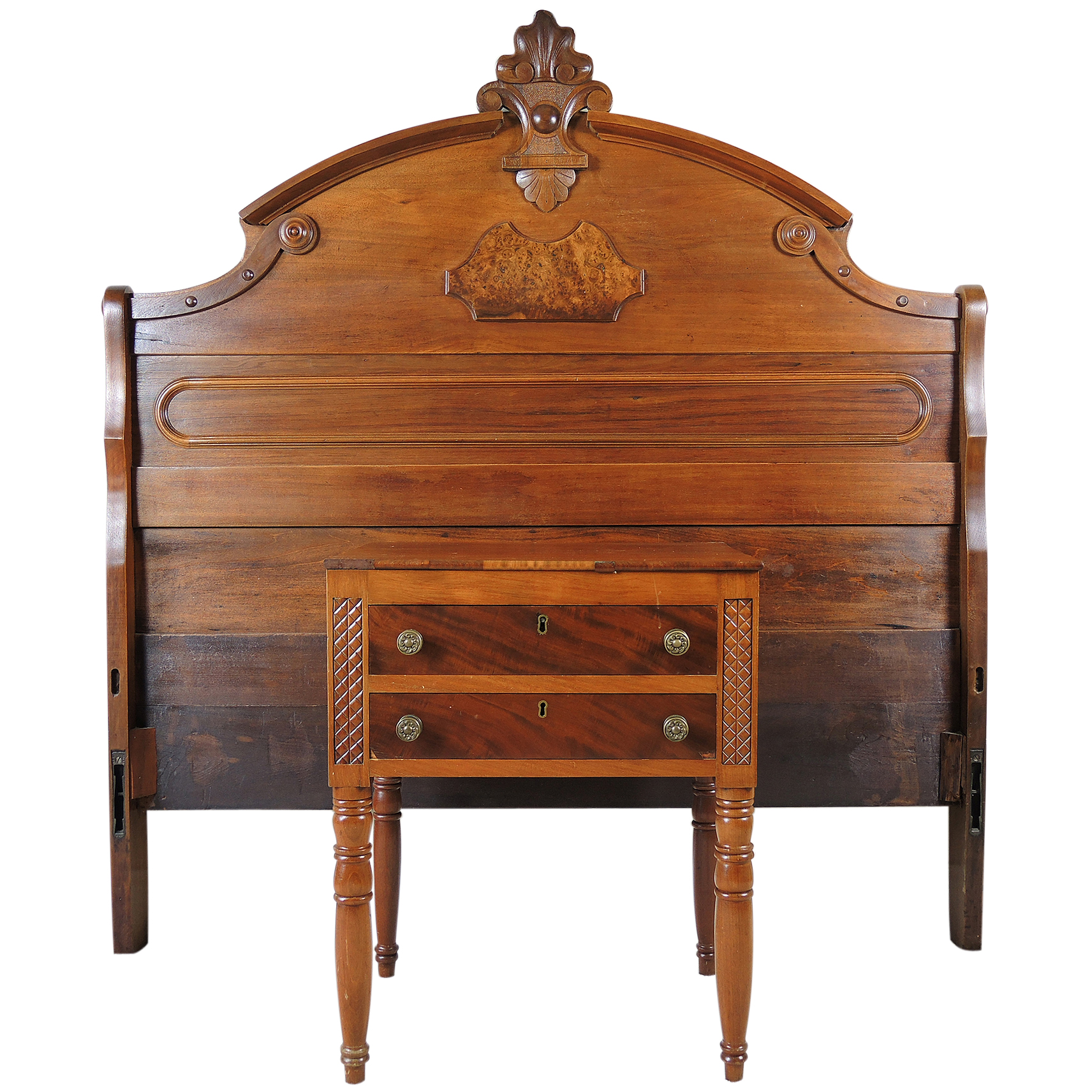 Victorian Eastlake Headboard and Nightstand EBTH