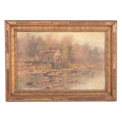 Thomas Corwin Lindsay Autumnal Landscape Oil Painting Thomas Corwin Lindsay Autumnal Landscape Oil Painting
