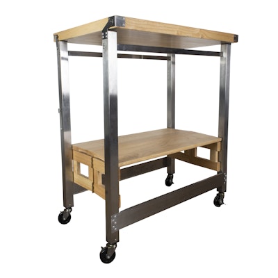 Oasis Concepts Metal and Wood Folding Kitchen Island Oasis Concepts Metal and Wood Folding Kitchen Island