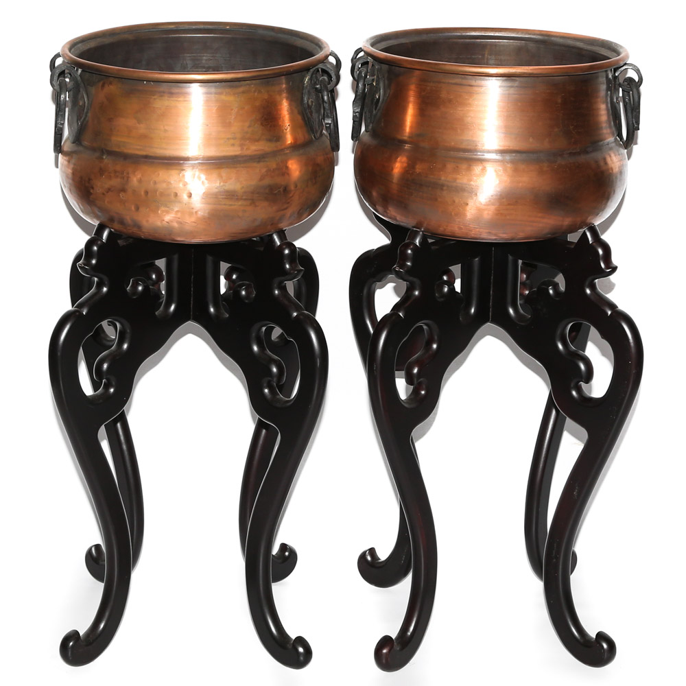 Decorative Copper Pots With Stands Ebth