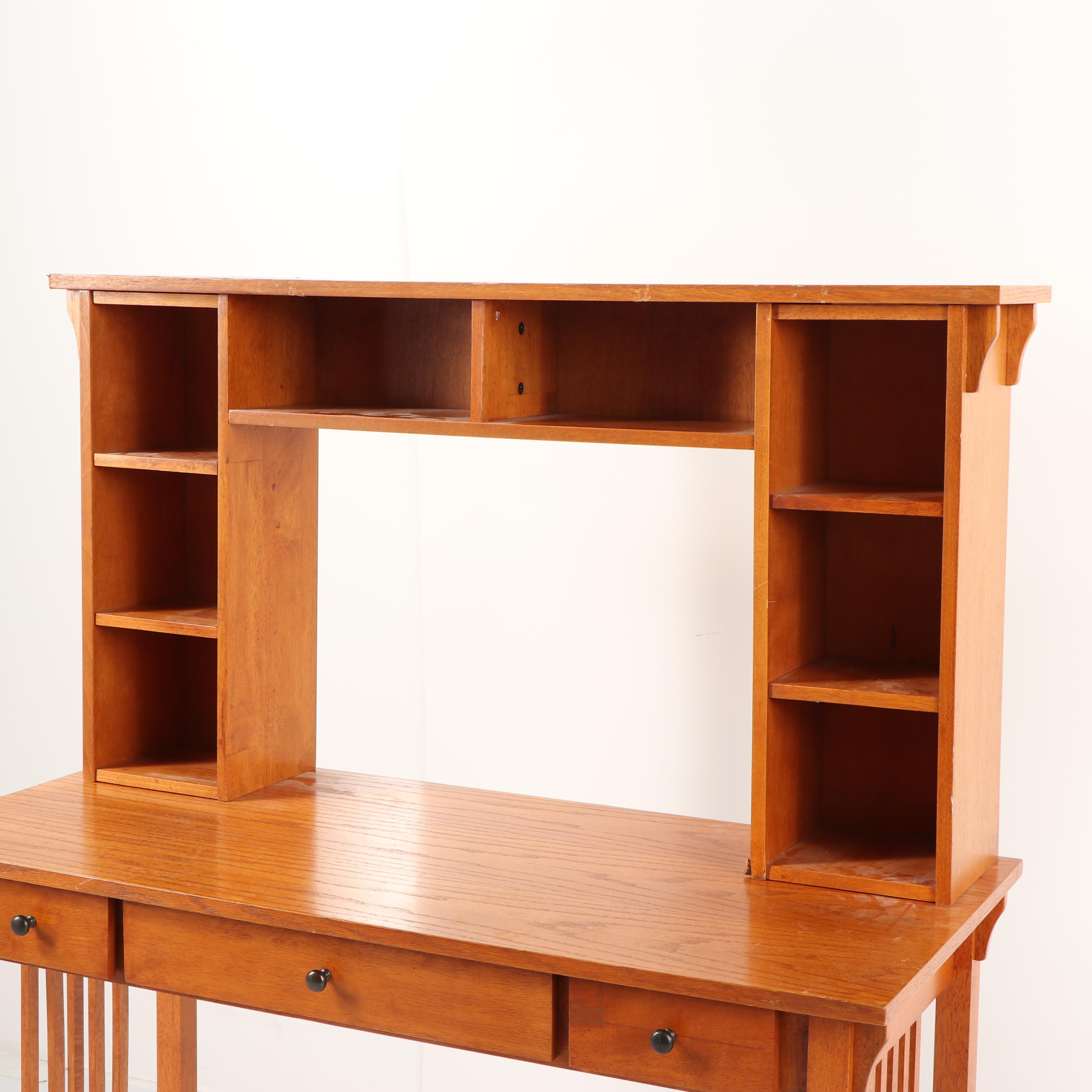 Mission Style Desk with Storage Hutch EBTH