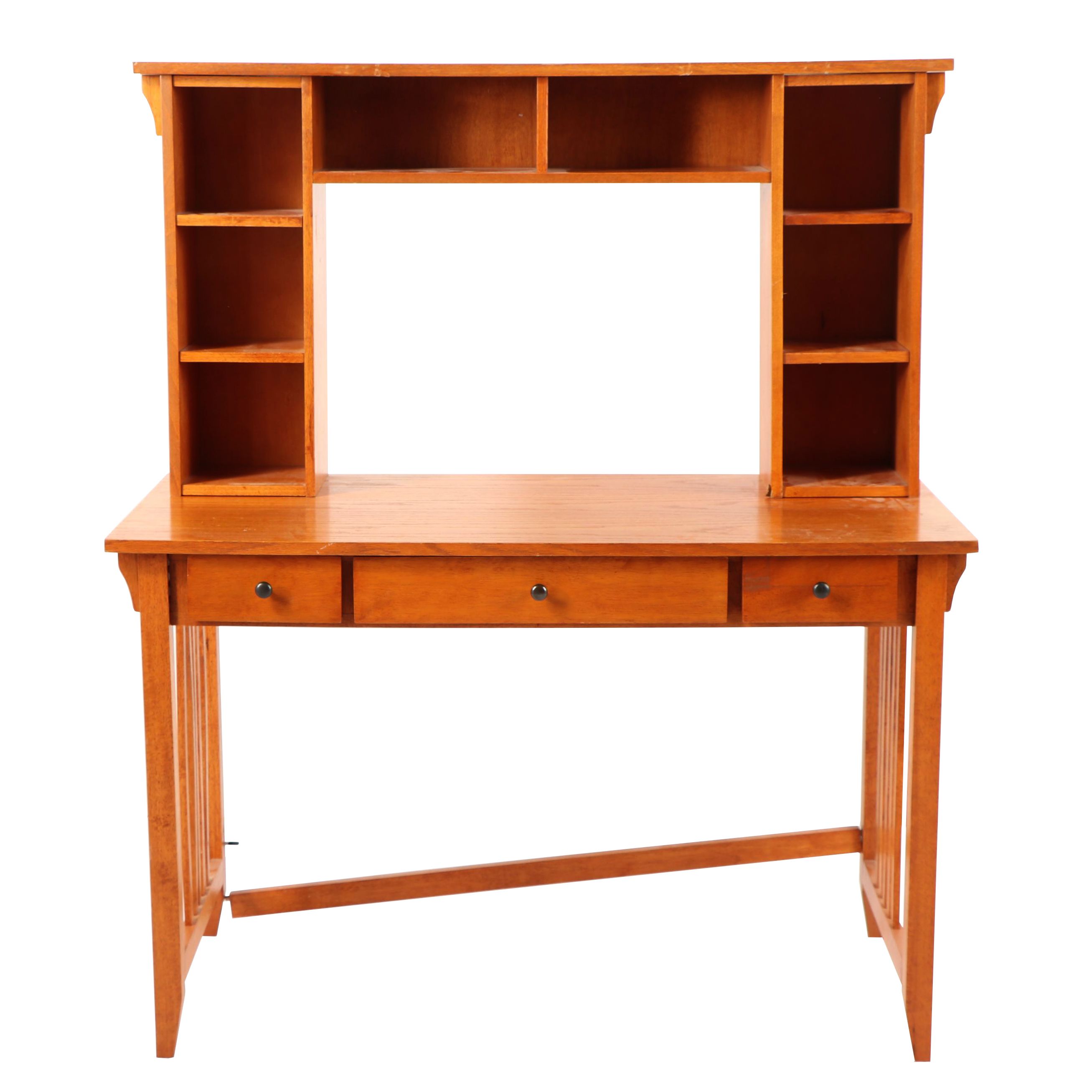 Mission Style Desk With Storage Hutch Ebth