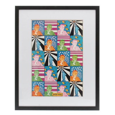 Vintage Peter Max "Mayor Lindsay" Print Vintage Peter Max "Mayor Lindsay" Print