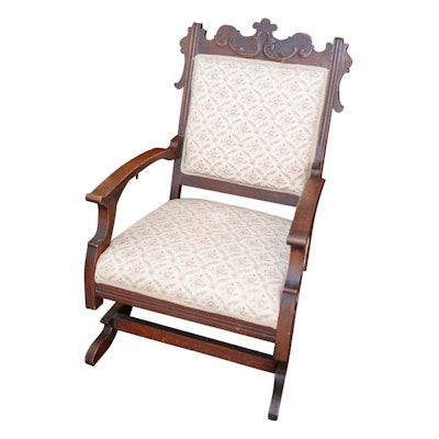 Antique Walnut Victorian Rocker Antique Walnut Victorian Rocker