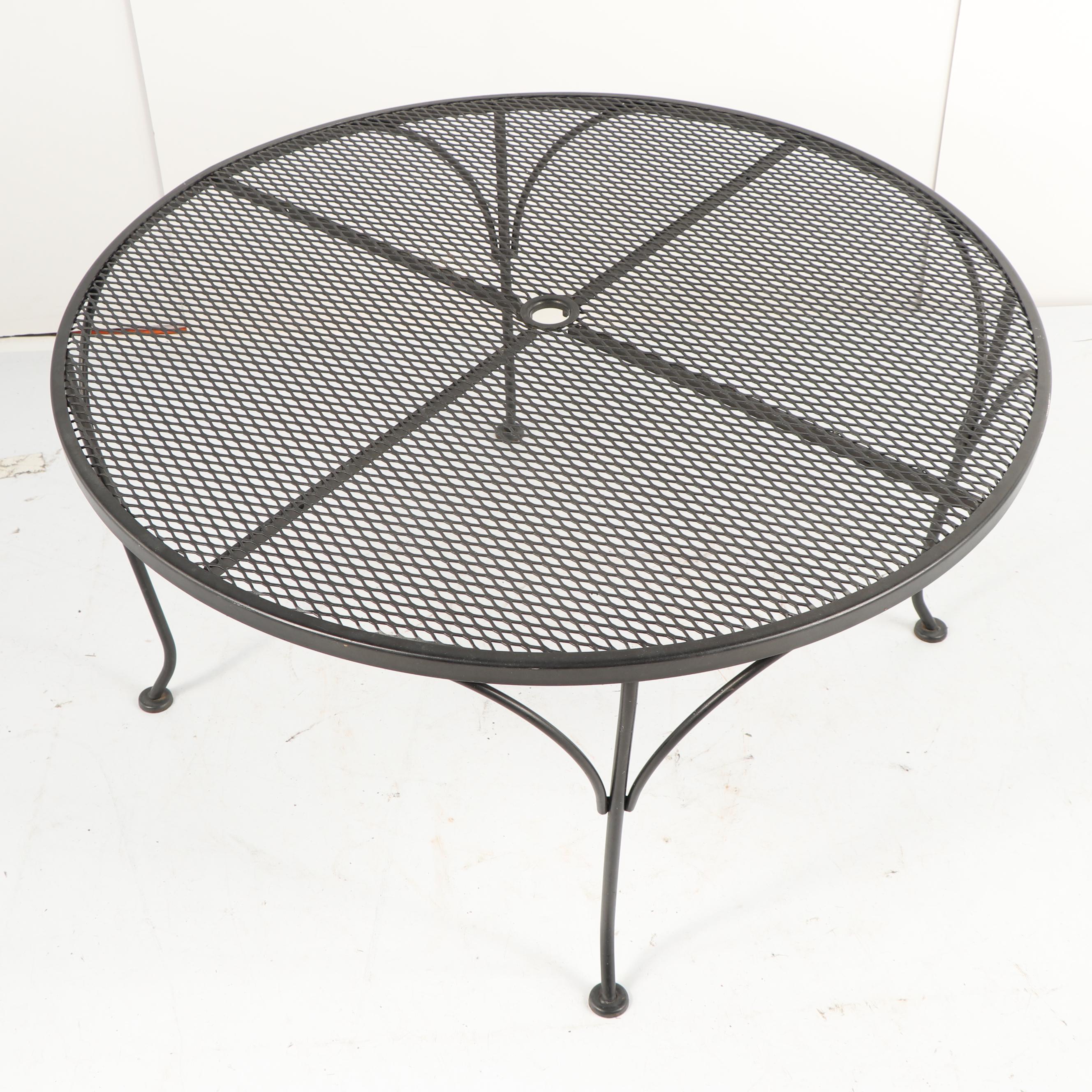 Metal with Mesh Top Patio Table EBTH