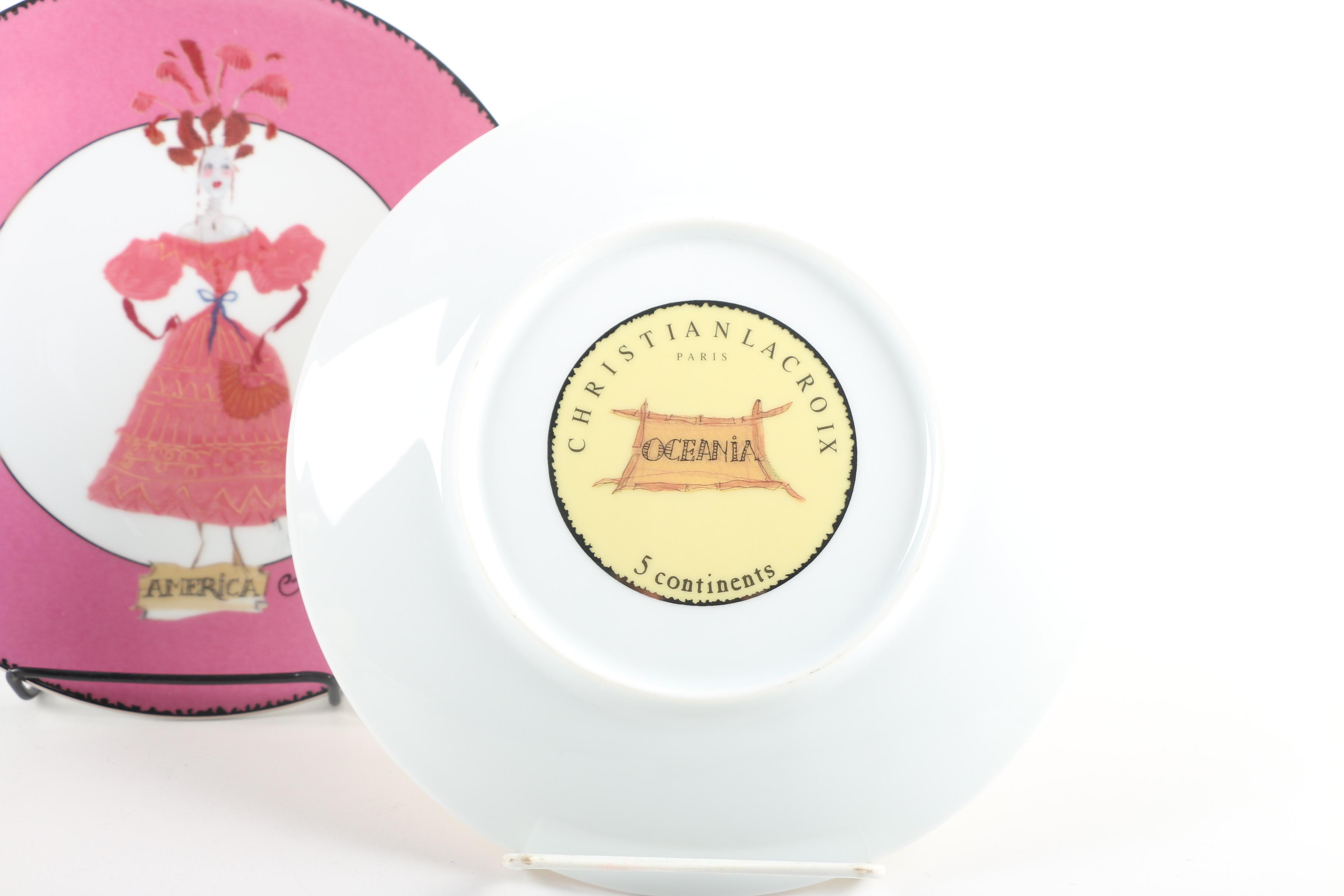 Christian Lacroix " Five Continents" Porcelain Salad Plates and Mugs EBTH