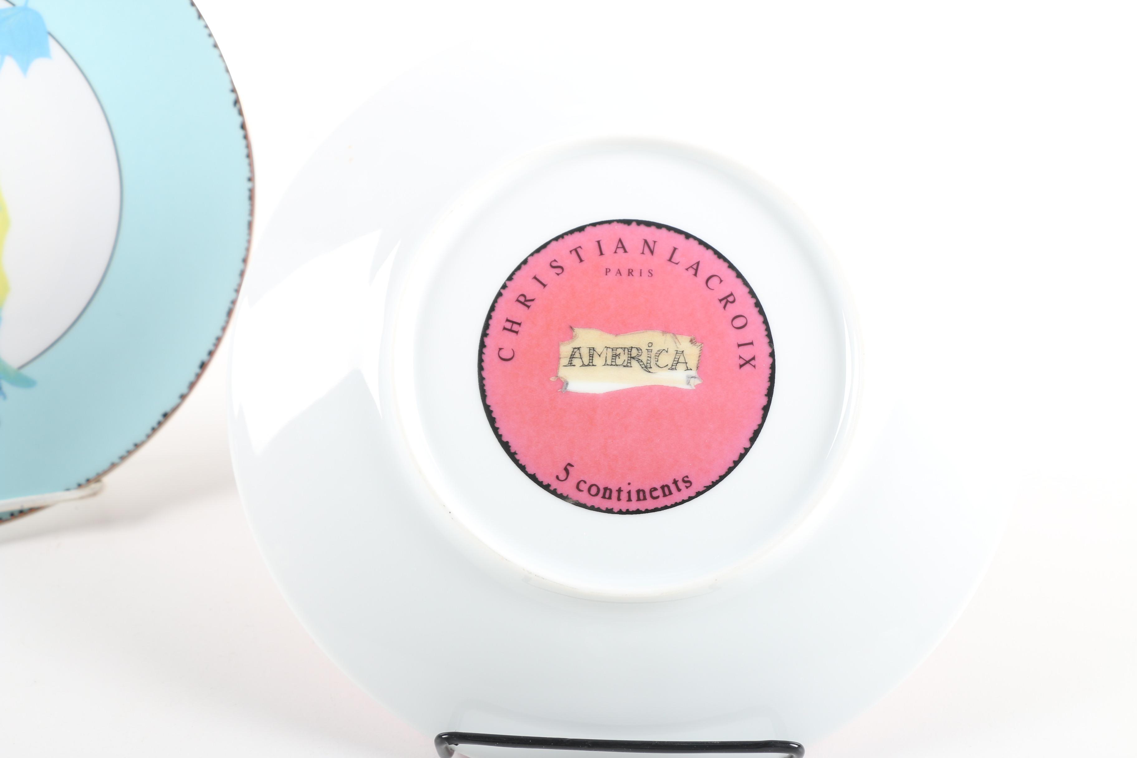 Christian Lacroix " Five Continents" Porcelain Salad Plates and Mugs EBTH