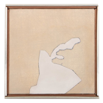Robert Goodnough 1972 Oil, Acrylic and Collage Painting "White Reach" Robert Goodnough 1972 Oil, Acrylic and Collage Painting "White Reach"