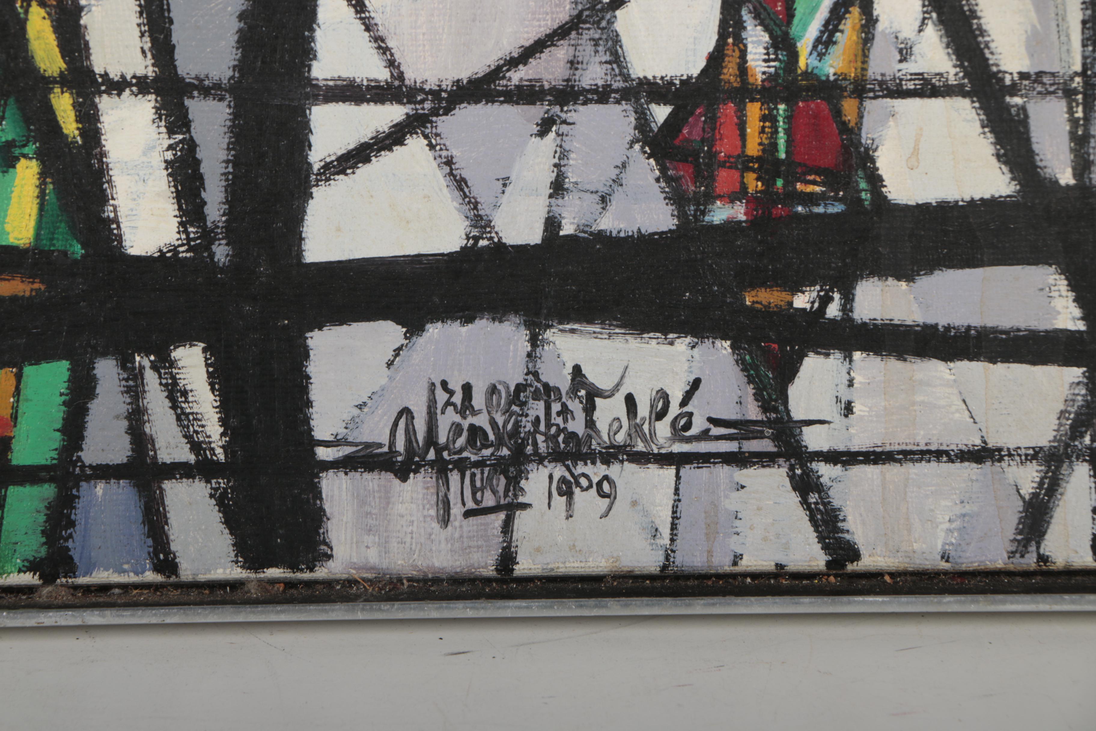 Afewerk Teklé Mid 20th Century Oil Painting EBTH