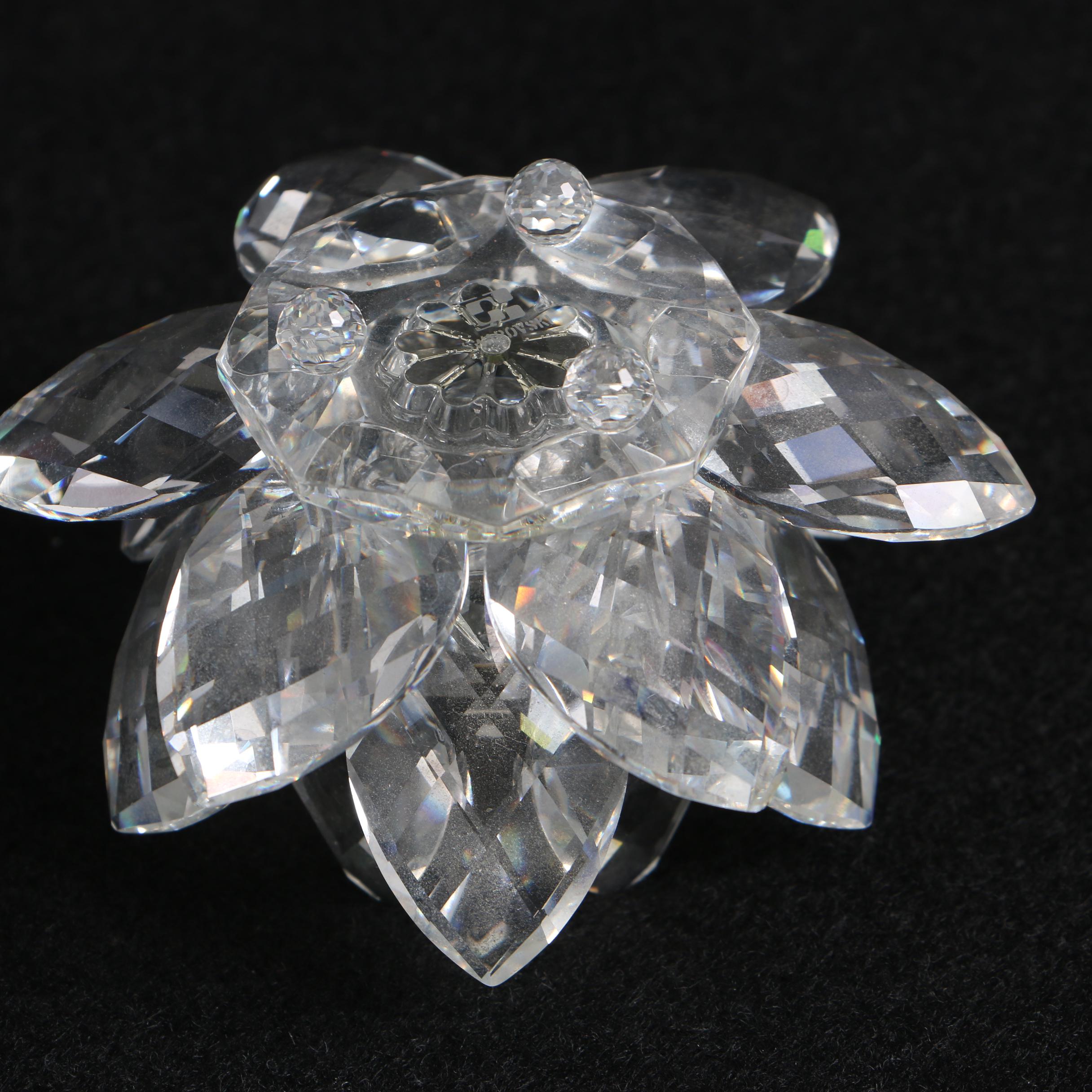 Vintage Swarovski Crystal Lotus Candle Holder | EBTH