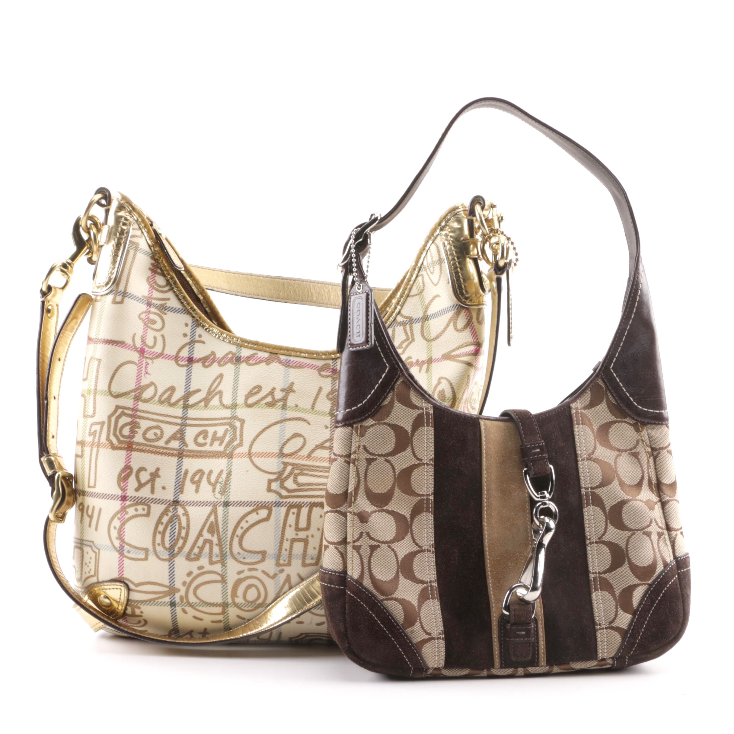 Coach Signature And Chelsea Tattersall Graffiti Hobo Bags Ebth